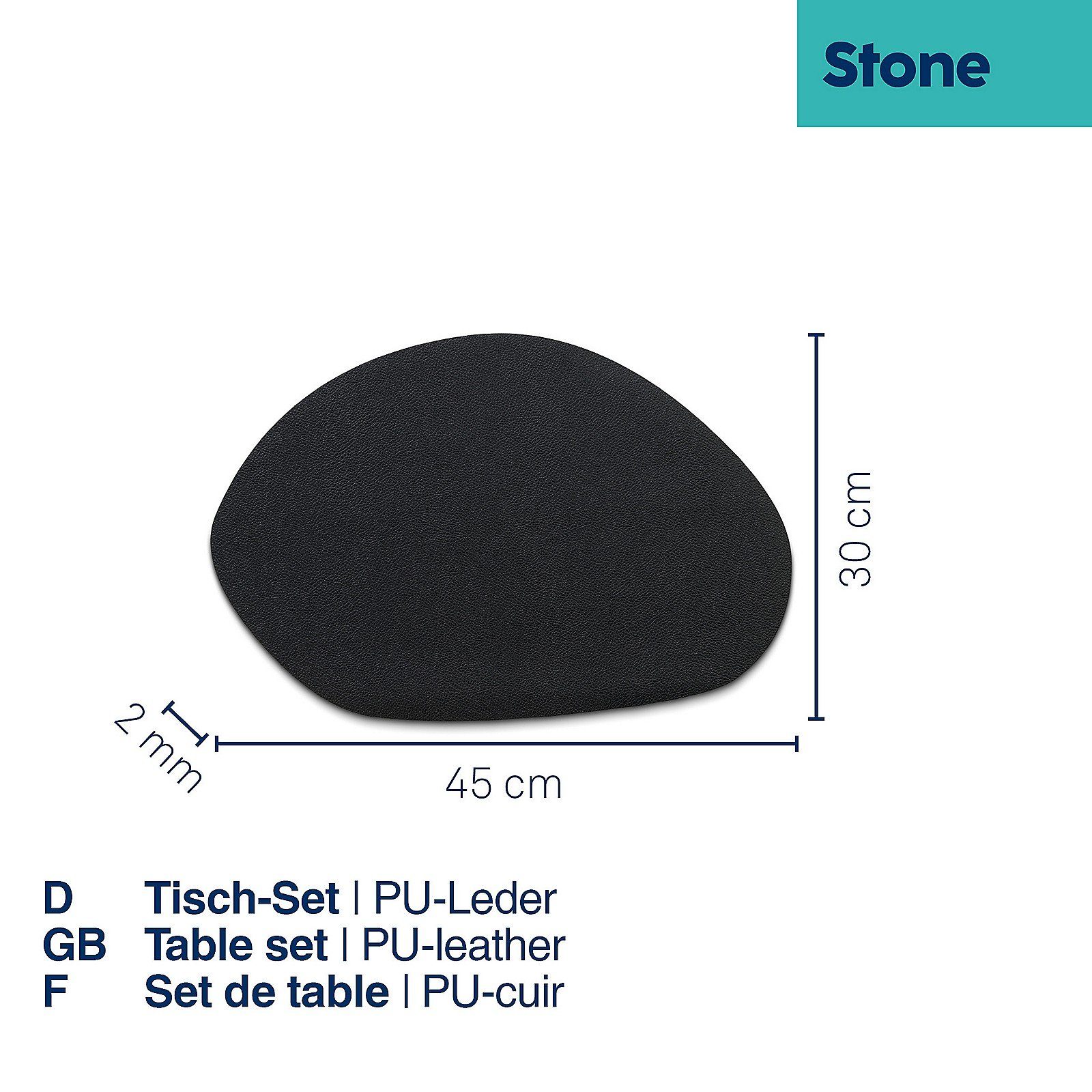 kela Platzset Stone, organische Form, Naturton
