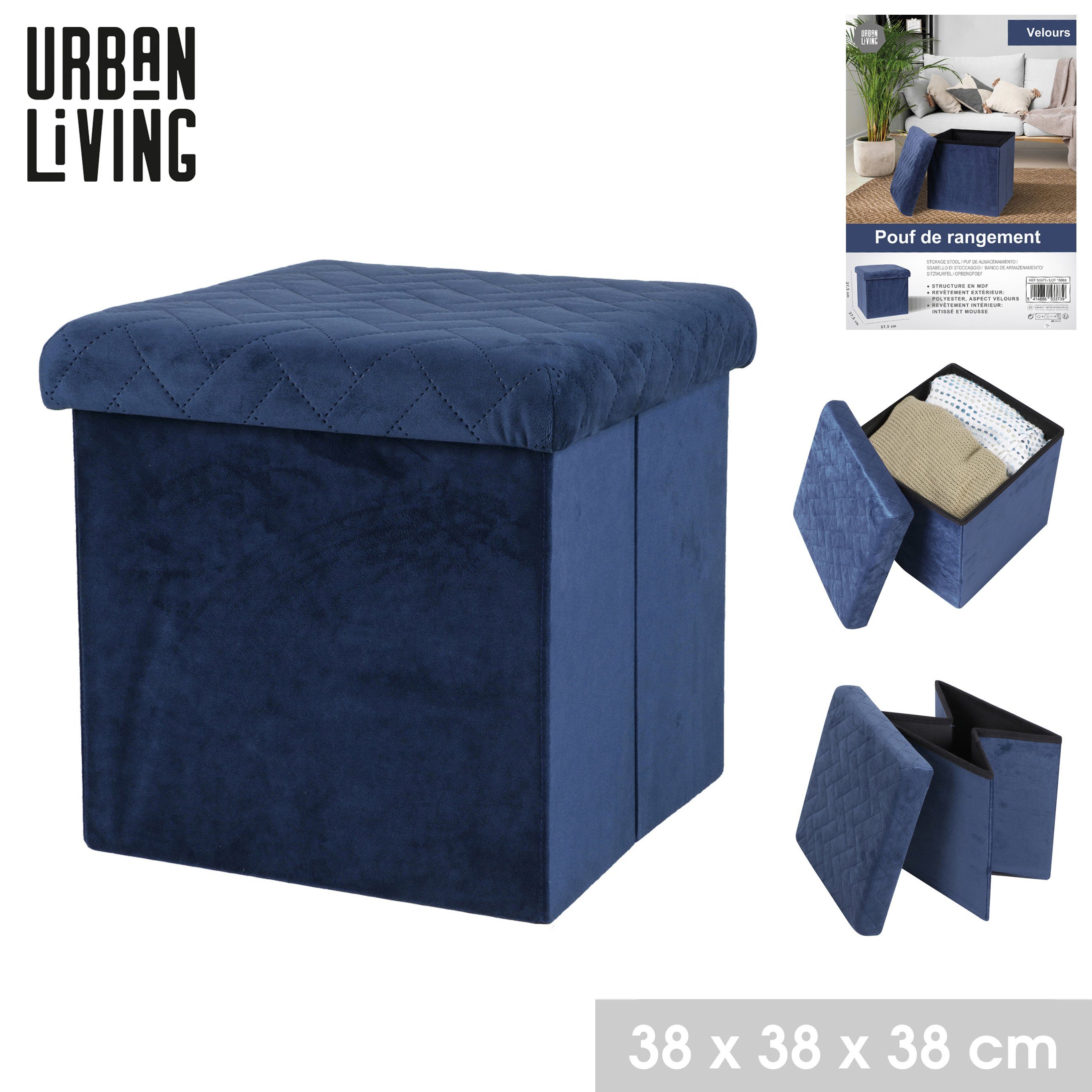 Urban Living Sitzhocker Ottomane faltbar Sitzwürfel Aufbewahrungsbox, hoher günstig online kaufen