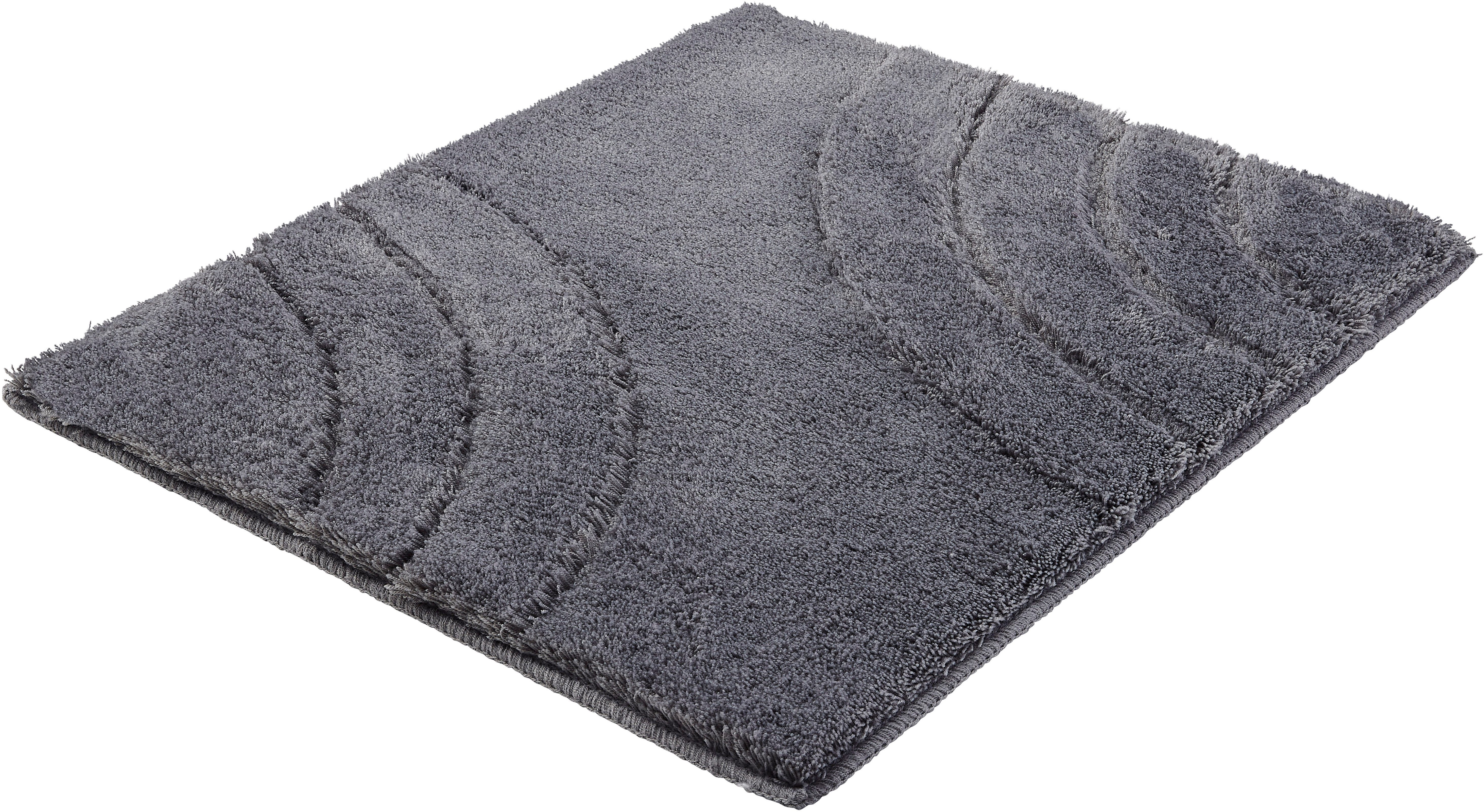 Kleine Wolke Badematte »Saturn«, Badvorleger, Badezimmer Teppich, Höhe 25 mm, rutschhemmend beschichtet, fußbodenheizungsgeeignet, Polyacryl, rechteckig, Badteppich, Uni Farben, modernes Design, Hoch-Tief Effekt