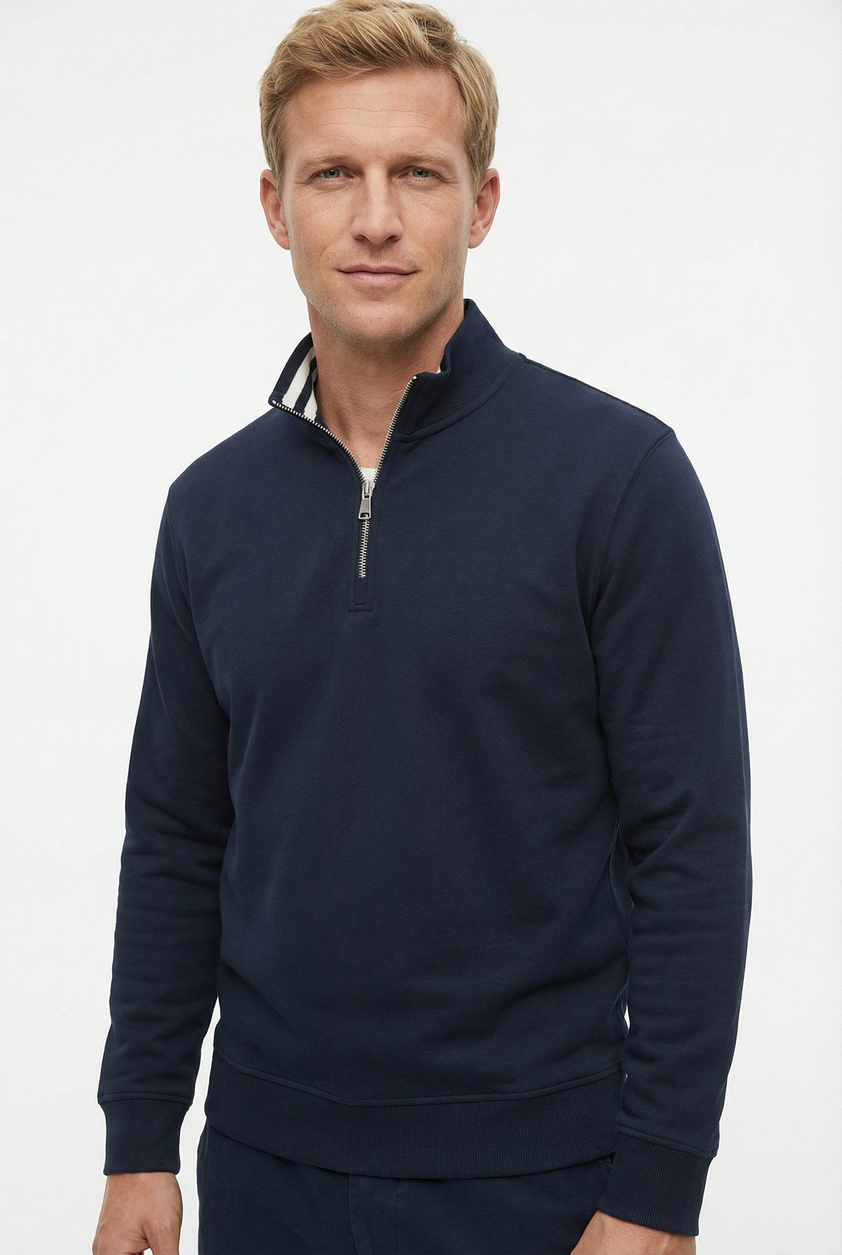 Marc O'Polo DENIM Sweatshirt mit Troyerkragen relaxed fit, aus Bio-Baumwoll günstig online kaufen