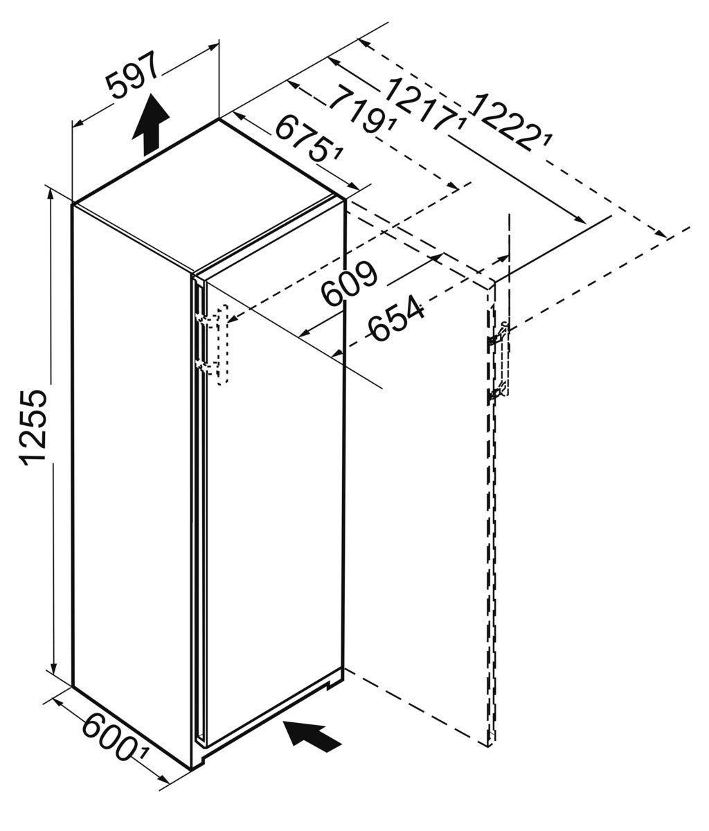 breit, BioFresh Kühlschrank mit Liebherr RBa 59,7 cm 4250-20, hoch, 125,5 cm