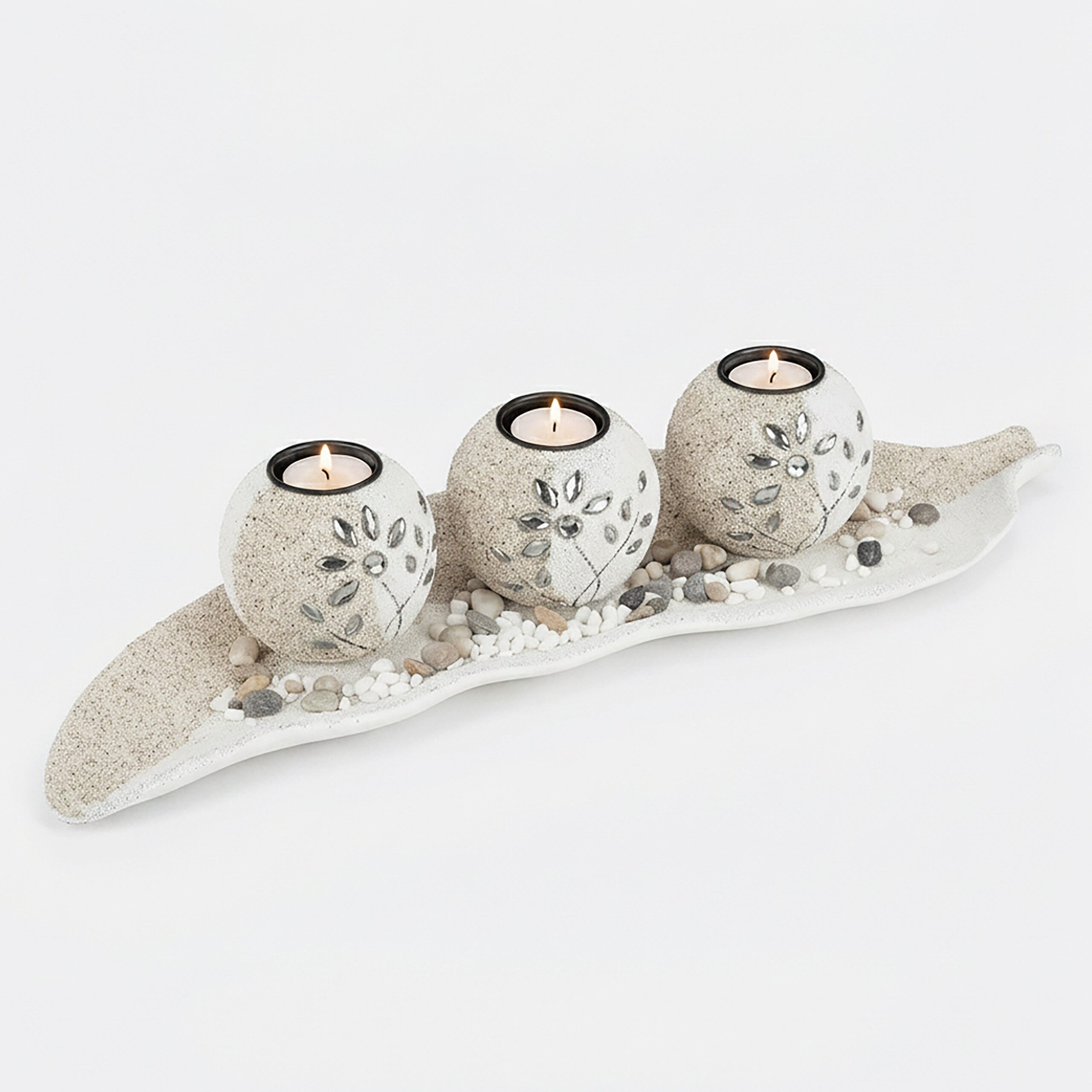 relaxdays Teelichthalter Set Sand (3 St)