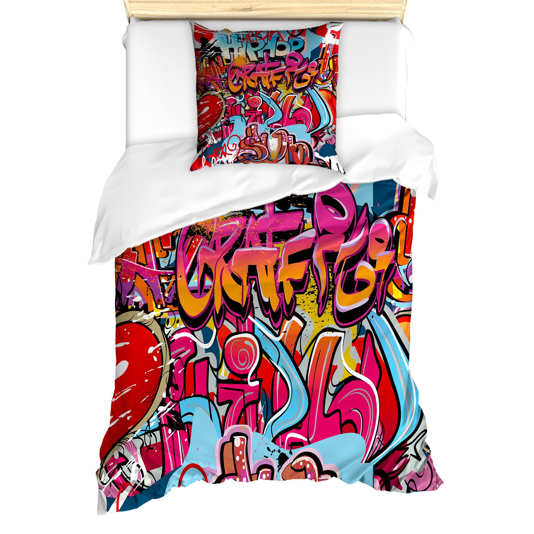 Abakuhaus Постельное белье Milbensicher Всеrgiker geeignet mit Kissenbezug, Microfaser, Graffiti Hip Hop Street Art