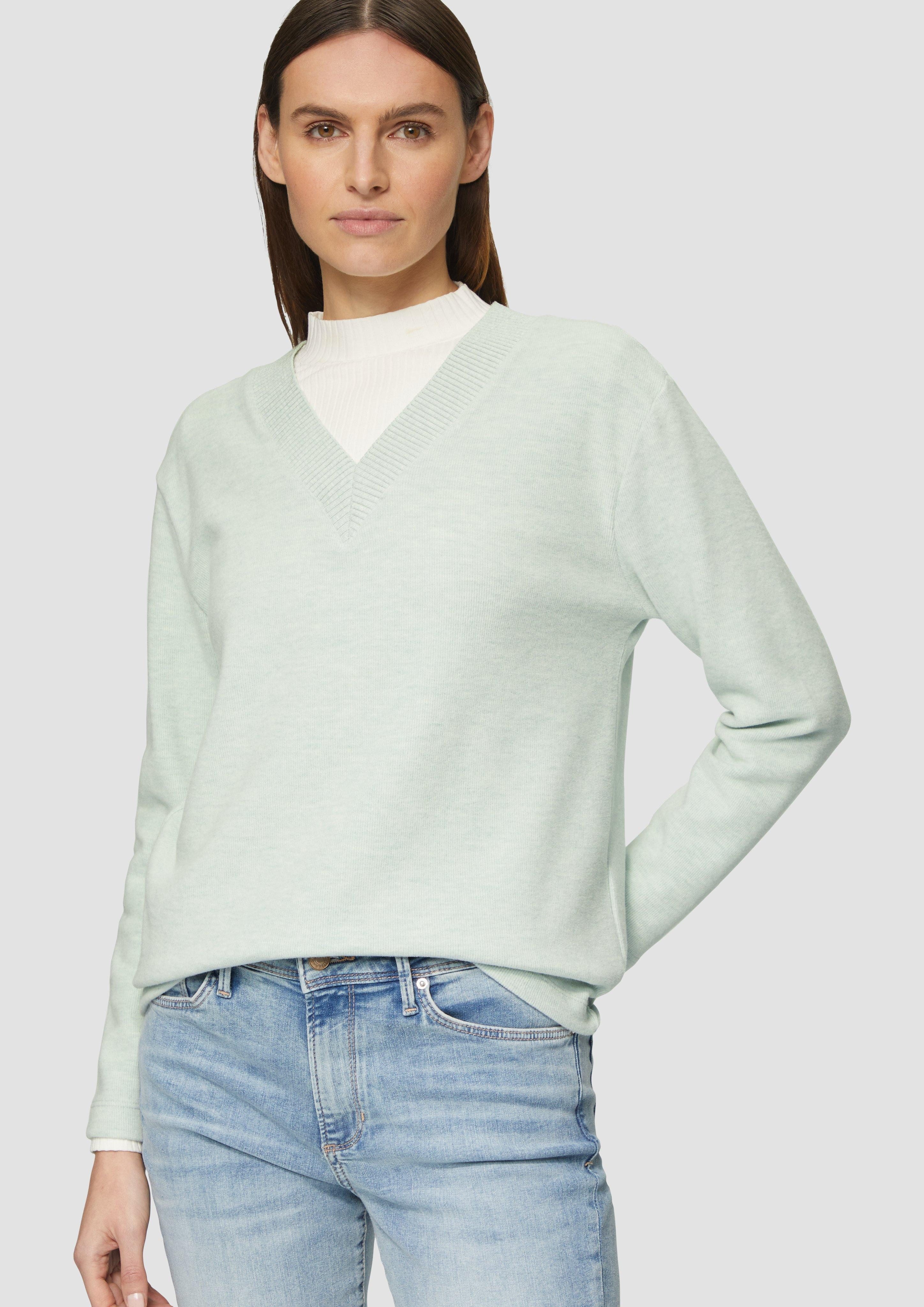 s.Oliver Sweatshirt Weiches Sweatshirt mit V-Ausschnitt günstig online kaufen