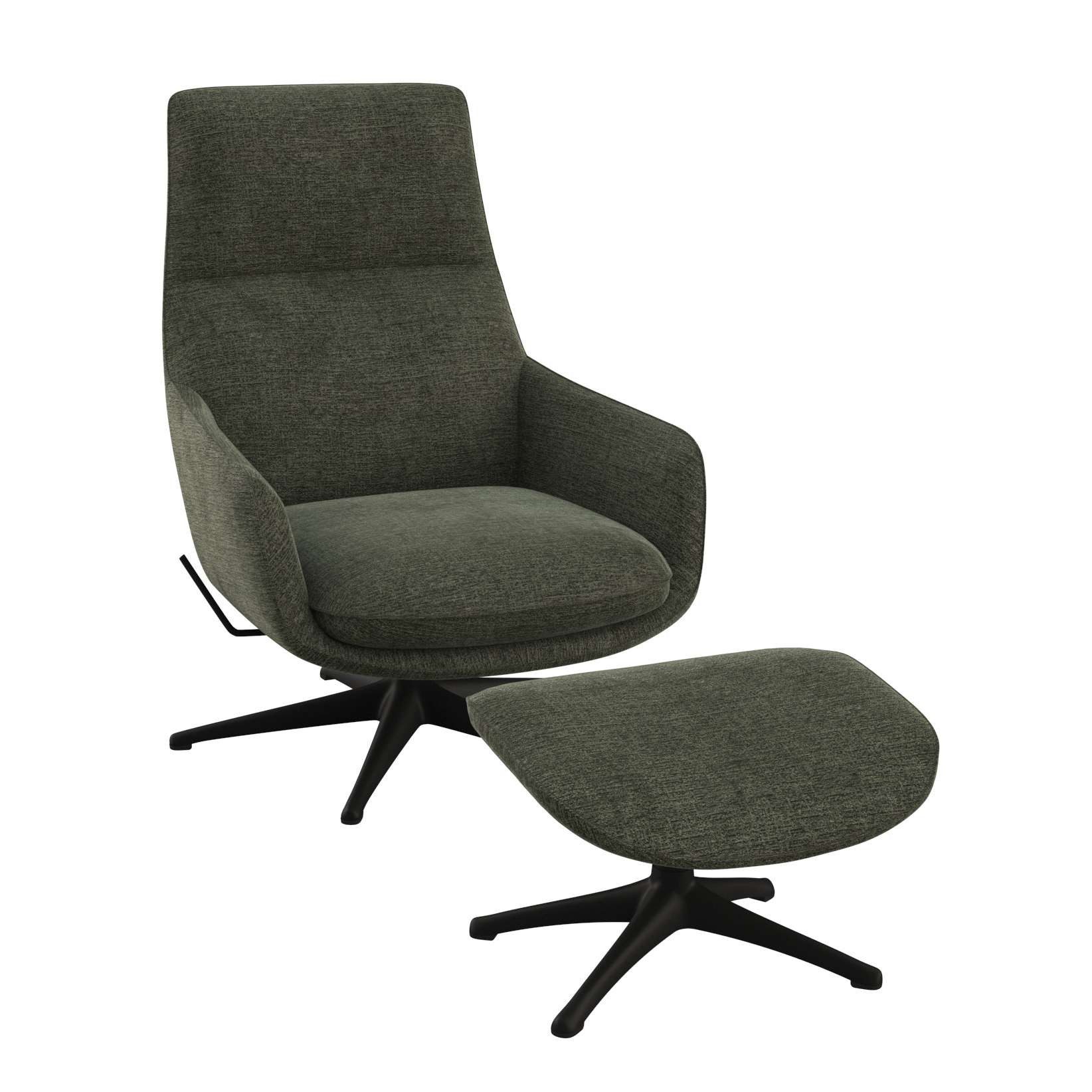 FLEXLUX Drehsessel Marinella, Relaxsessel, Entspannung mit Premium-Komfort, Drehbar, Mit Liegefunktion, Robustes Schwarzer fuß, Brescia Stoff