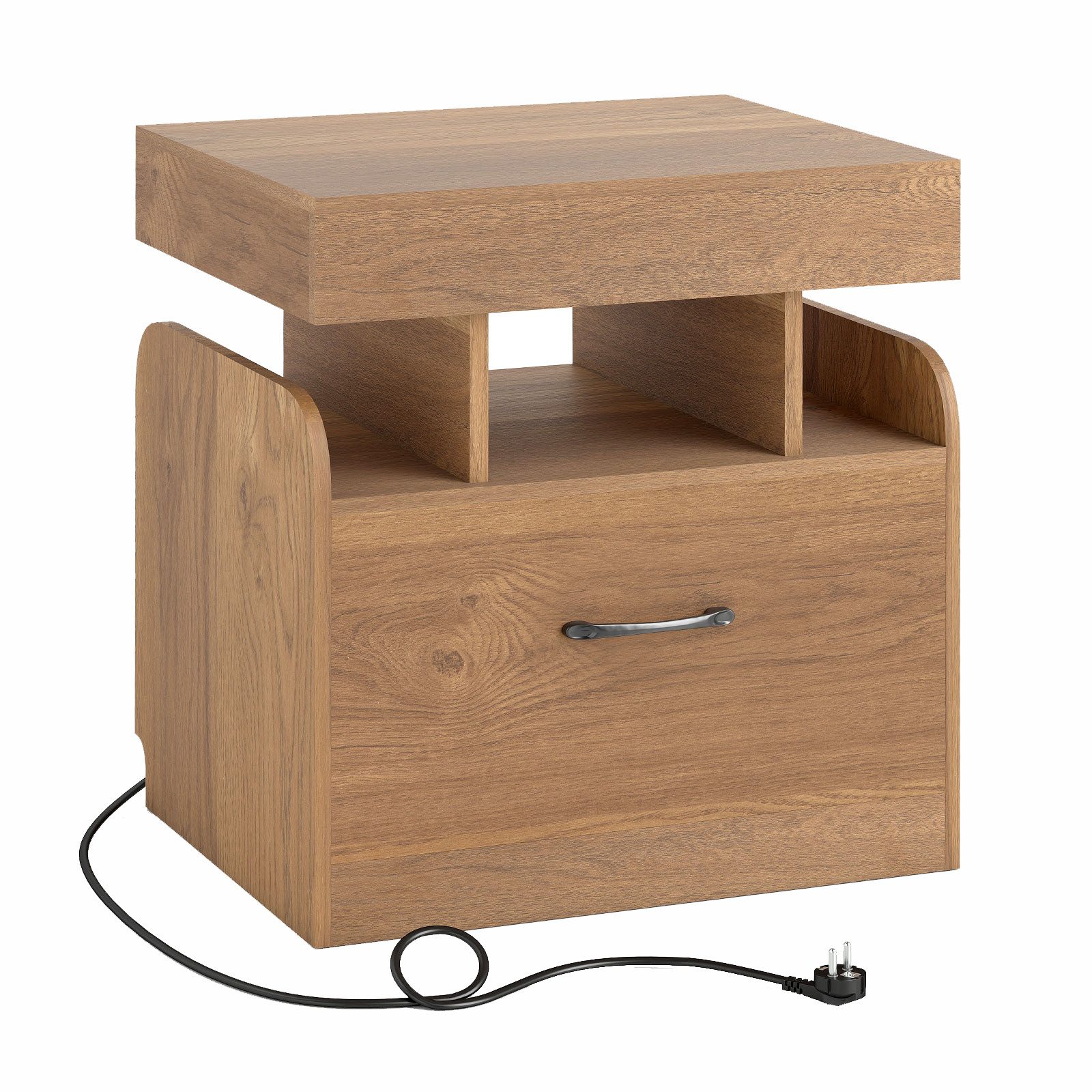 KOMFOTTEU Nachttisch, Nachtkommode mit Geheimfach, Schublade & Ladestation günstig online kaufen