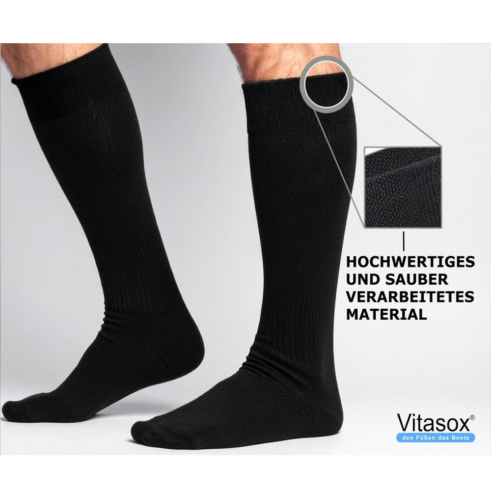 Vitasox Stützkniestrümpfe für Damen und Herren 6 Paar - Stützwirkung und Kompression (6-Paar) leichte bis mittlere Kompression