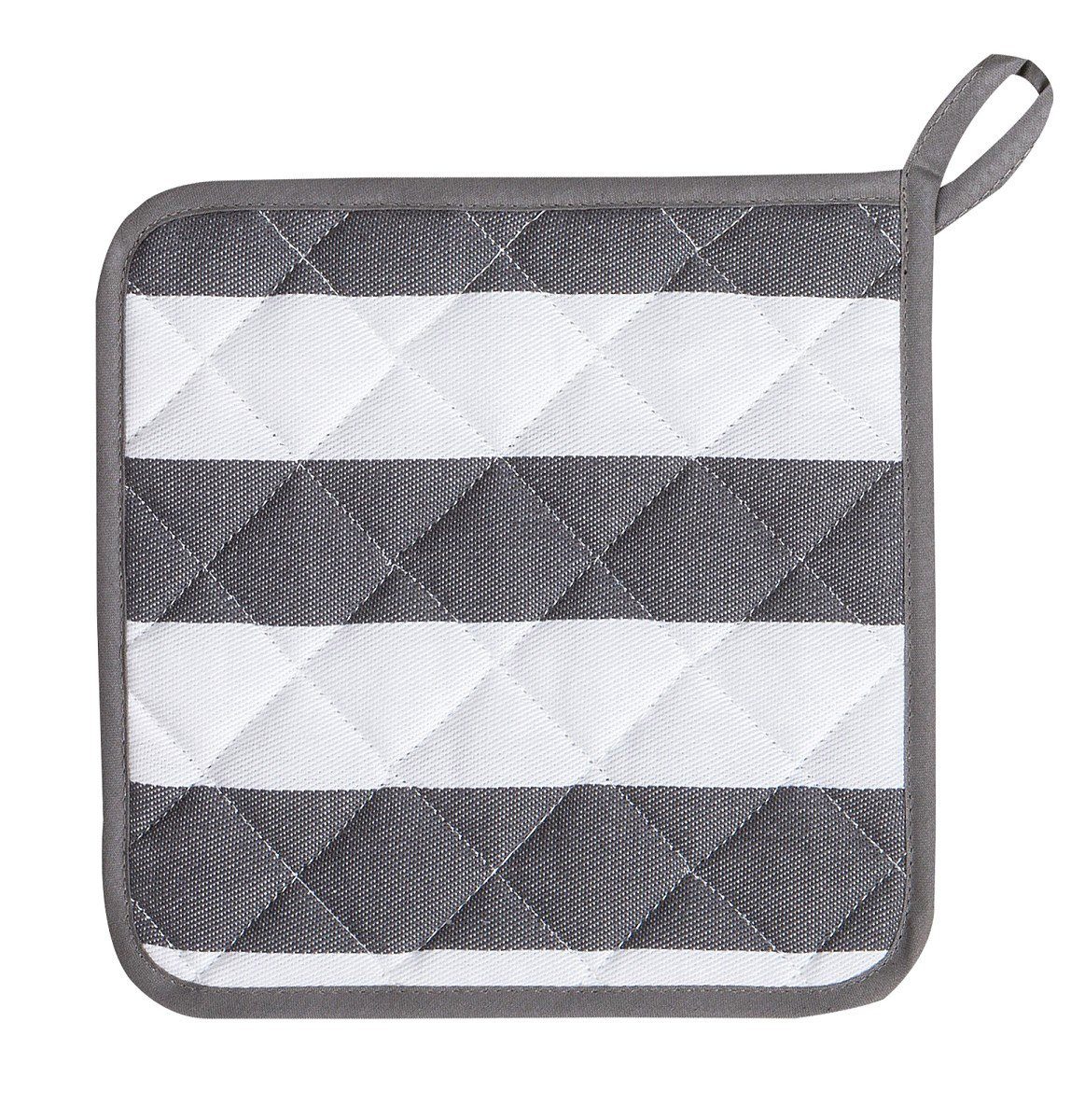 Kracht Topflappen Blockstreifen, (Set, 2-tlg., Set), 2er Set Topflappen, wattiert, ca. 22x22 cm