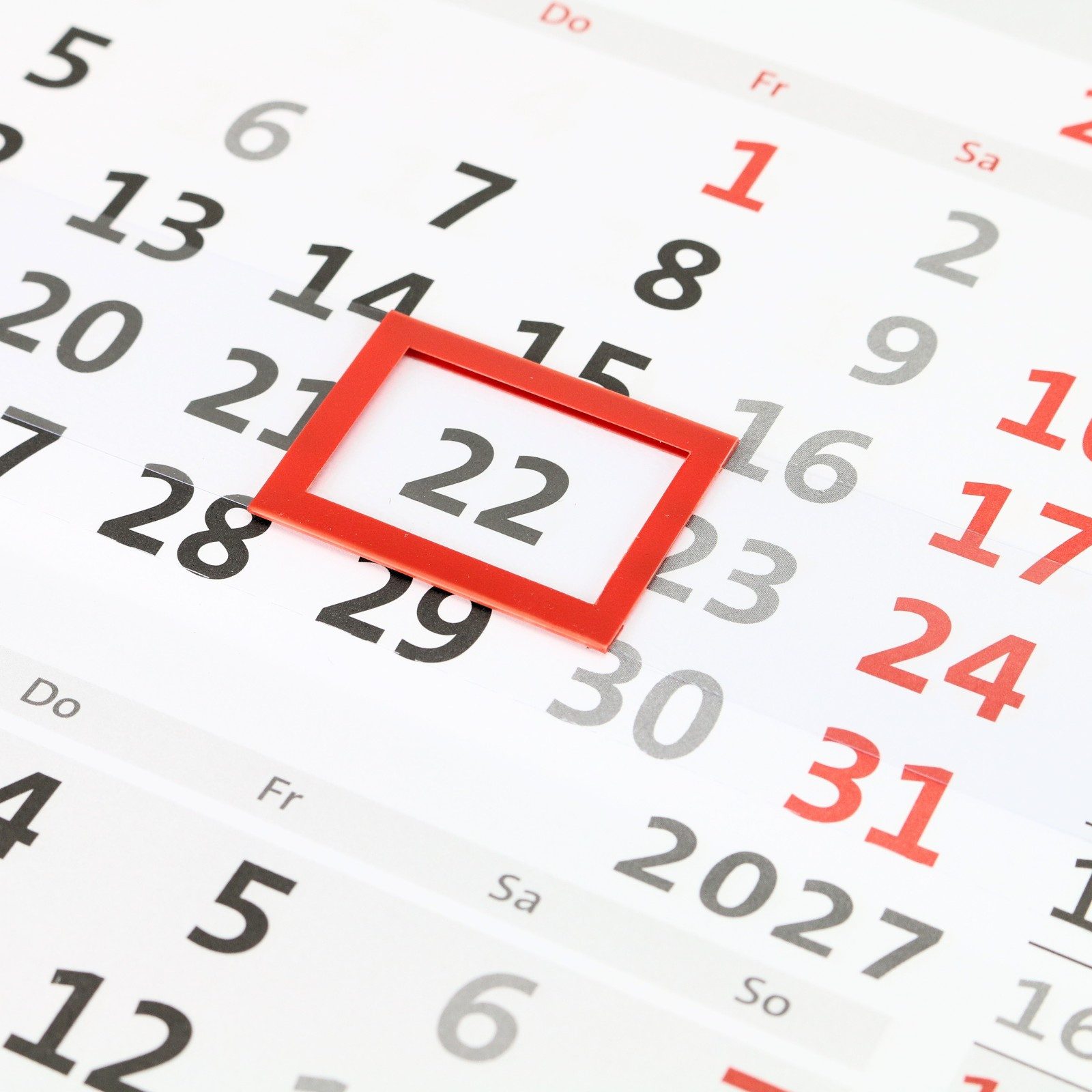 Anschütz Wandkalender 4-Monatskalender Kombi mit Notizstreifen 2027 – Bild 4 von 4
