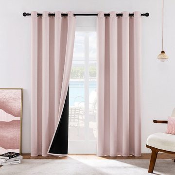 Verdunkelungsvorhang 2er Set Verdunklungsvorhänge Vorhang Vorhänge Gardinen Curtains, REDOM, Ösen (2 St), verdunkelnd, Polyester, Schlafzimmer Thermovorhang Ösen Wärmeisolierend gegen Kälte Blickdicht