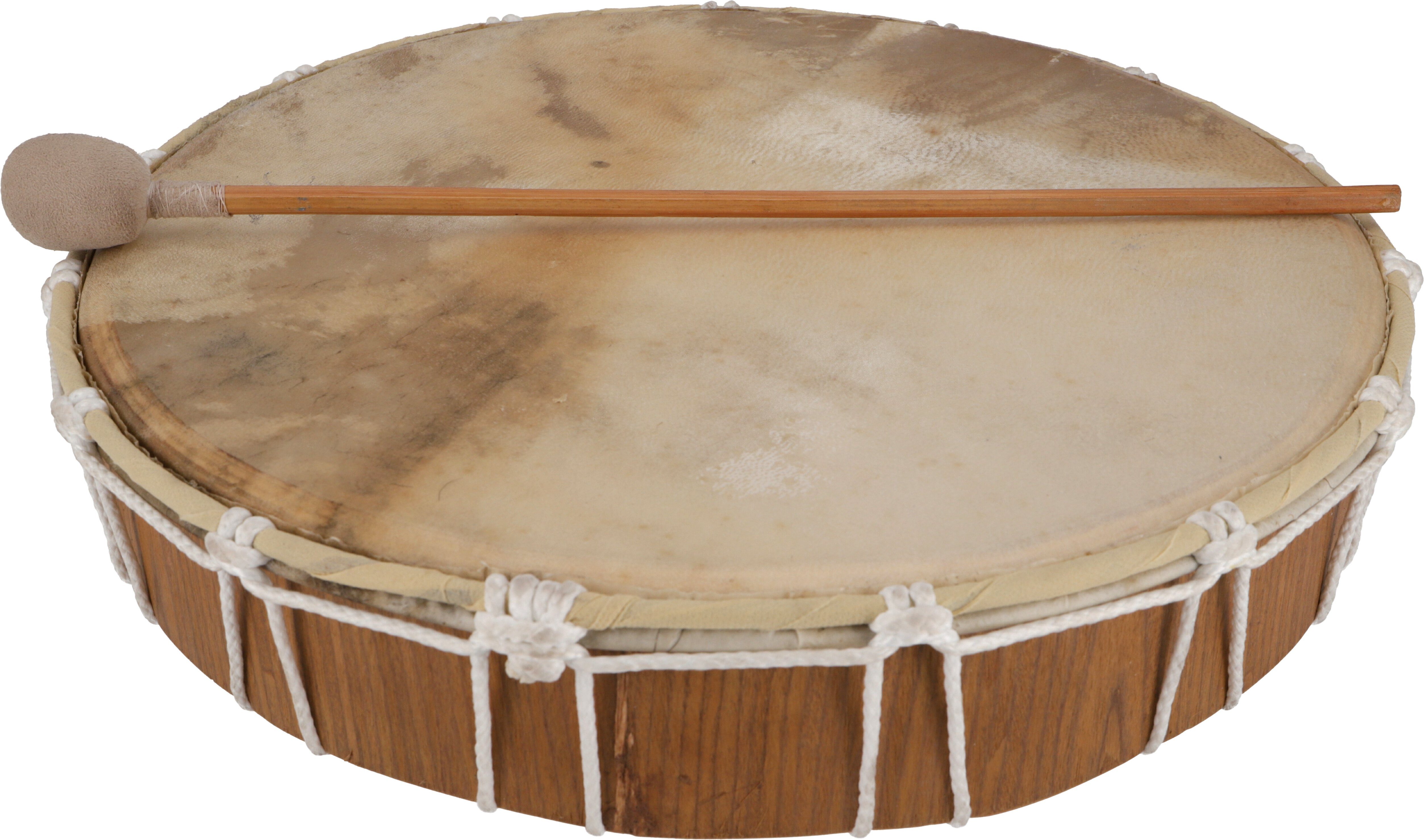 Guru-Shop Spielzeug-Musikinstrument Flache Holztrommel, Handtrommel - 40 cm deluxe