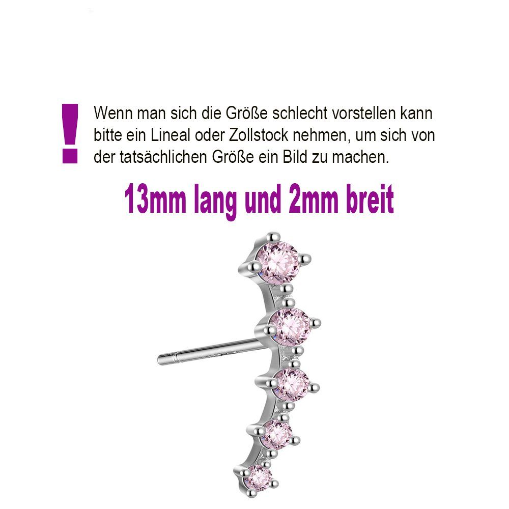 Limana Paar Ohrstecker Damen Ohrringe 925 Silber kleine rosa schwarze klare günstig online kaufen