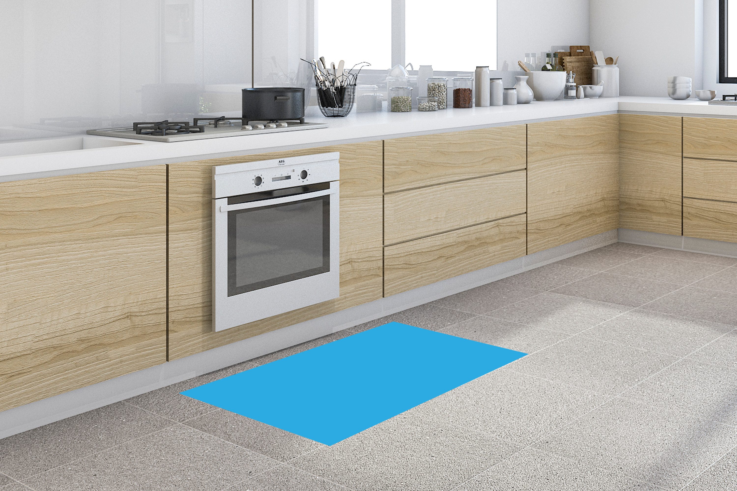 MuchoWow Küchenläufer Blau - Licht - günstig online kaufen