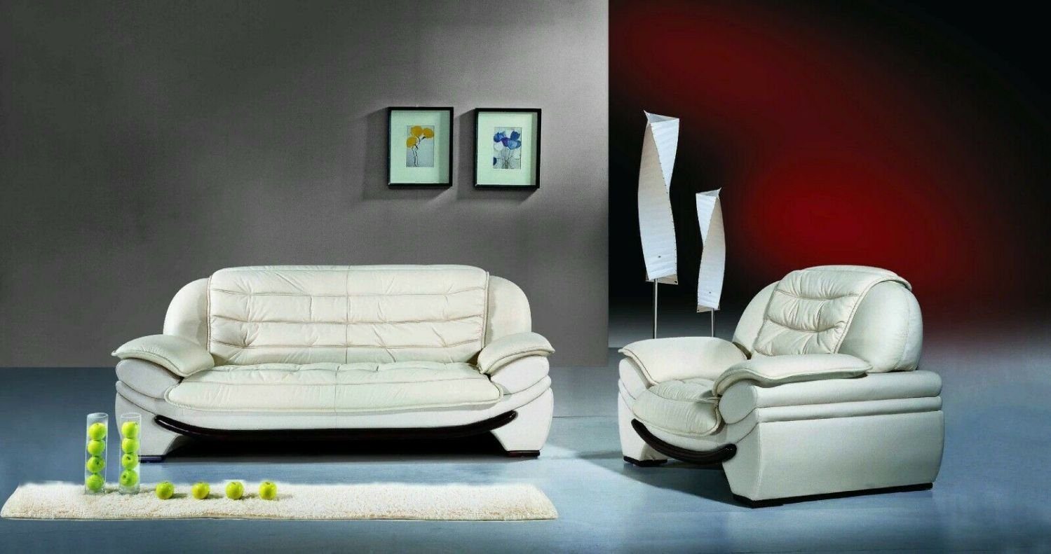 Polster Sofa 3+2+1 Set, JVmoebel Wohnzimmer Made Europe Sitz Leder Couch in Sofagarnitur