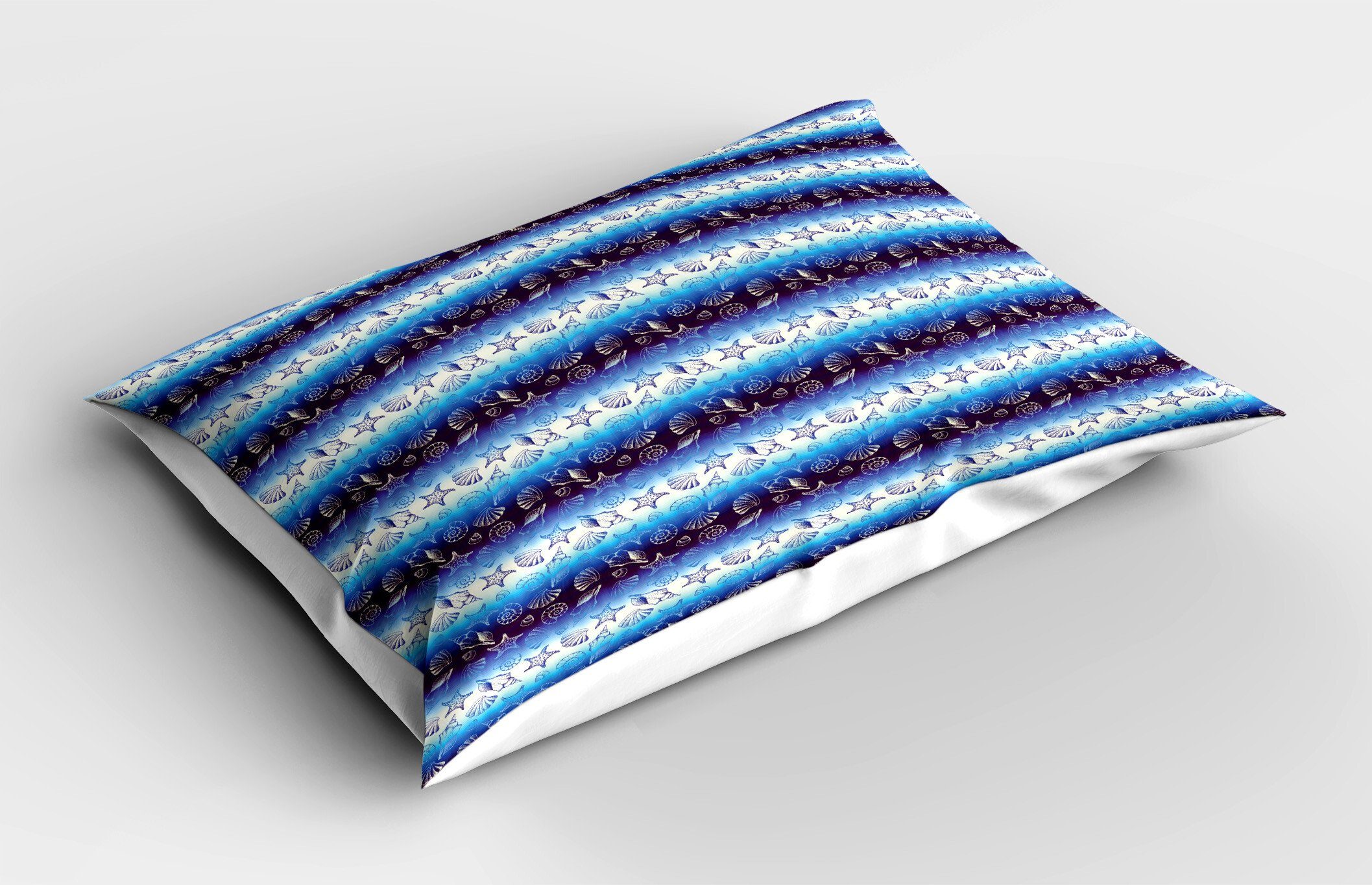 Wasser Abakuhaus Stück), Size Kissenbezüge (1 Seesterne Muscheln blau Standard Dekorativer Kopfkissenbezug, Gedruckter
