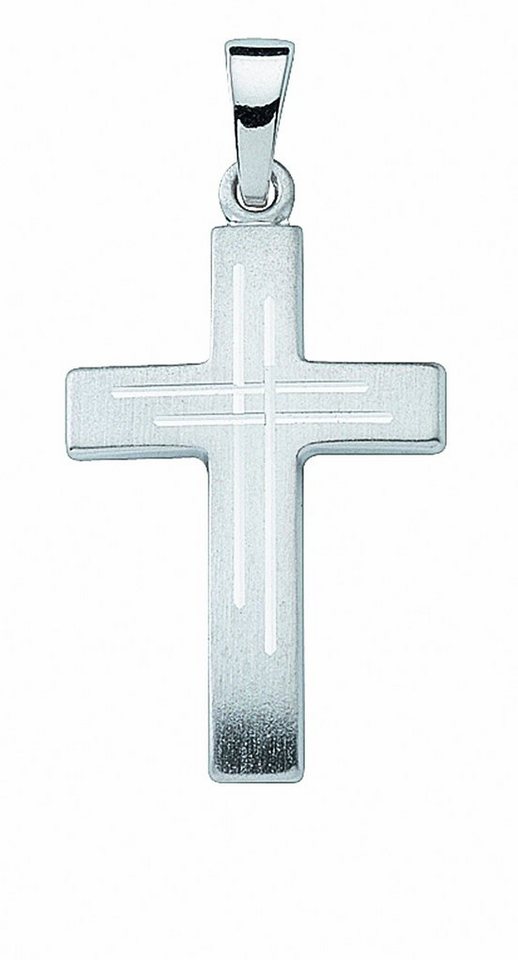 Adelia´s Kette mit Anhänger 925 Silber Kreuz Anhänger, Schmuckset - Set mit  Halskette, Maße des Anhängers - Breite 14,5 mm - Höhe 21,5 mm