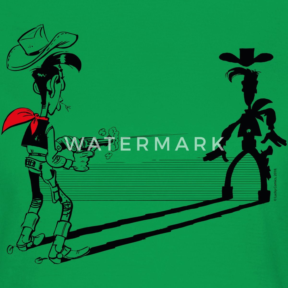 Spreadshirt T-Shirt Lucky Luke Schneller als sein Schatten Frauen T-Shirt (1-tlg)