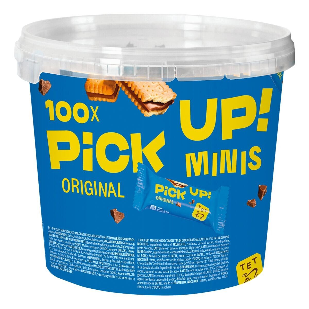 PICK UP! Kekse PiCK UP! minis Choco, 100er-Pack Mini-Doppelkeks-Riegel