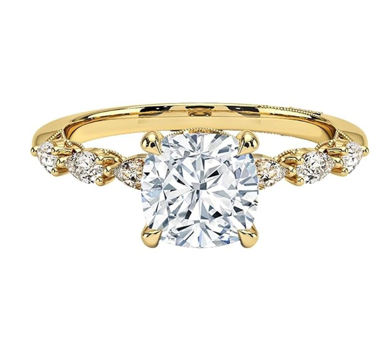 Jumpeak Trauring Ring für den Heiratsantrag, 1.5-2ct,D,VS1,3EX, Verlobungsringe frau, Geschenk für frau,Liebes geschenk für sie, Hochzeitsgeschenk