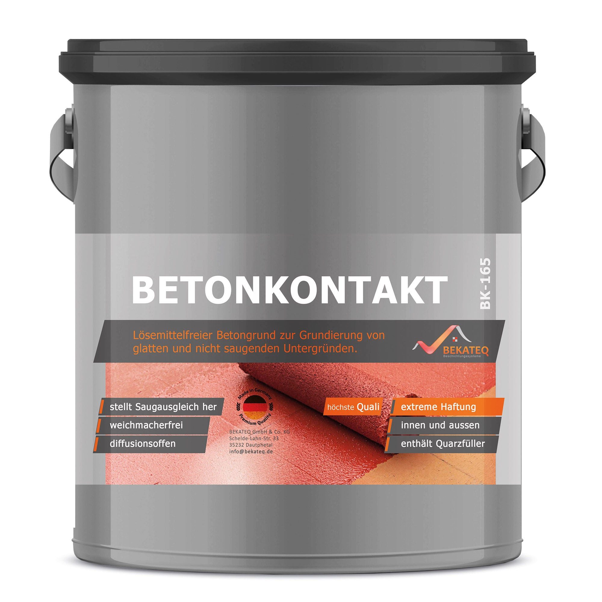 BEKATEQ Putzgrundierung BK-165 Betonkontakt, Haftvermittler innen und aussen, 1kg reicht für ca. 5-6 m², Betongrund, Haftgrund, Grundierung Beton Fliesen Gips