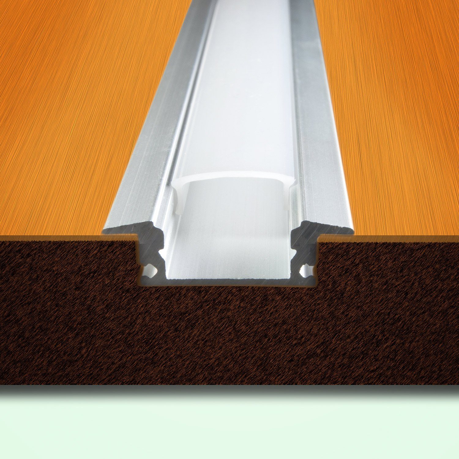ENERGMiX LED-Stripe-Profil 2 Meter Aluprofile Alu Schiene Profil LED Kanal Schiene für LED Strip, Profil Kanal LED Leiste 200cm inkl. Clips und Endkappen – Bild 3 von 4