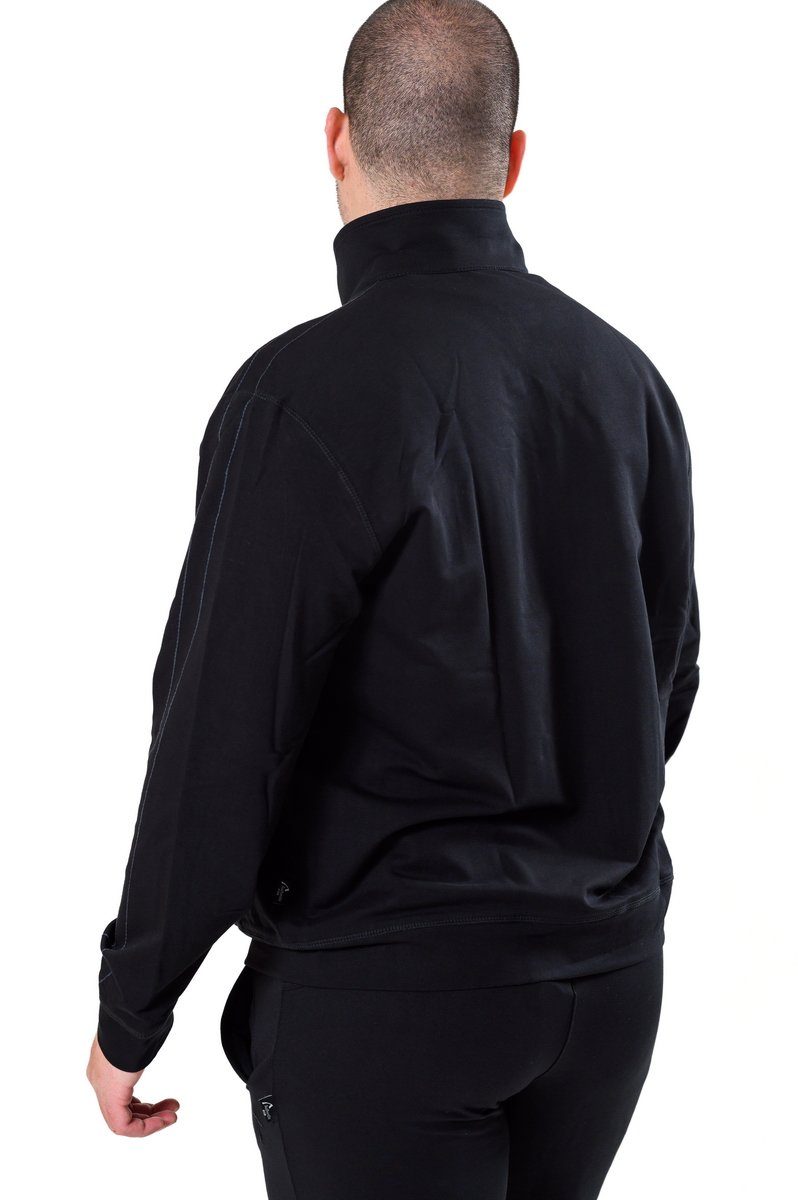 Herren Jerseyjacke schwarz in Baumwollmischgewebe allen Authentic Sweatjacke XL 5 Klein bis Größen