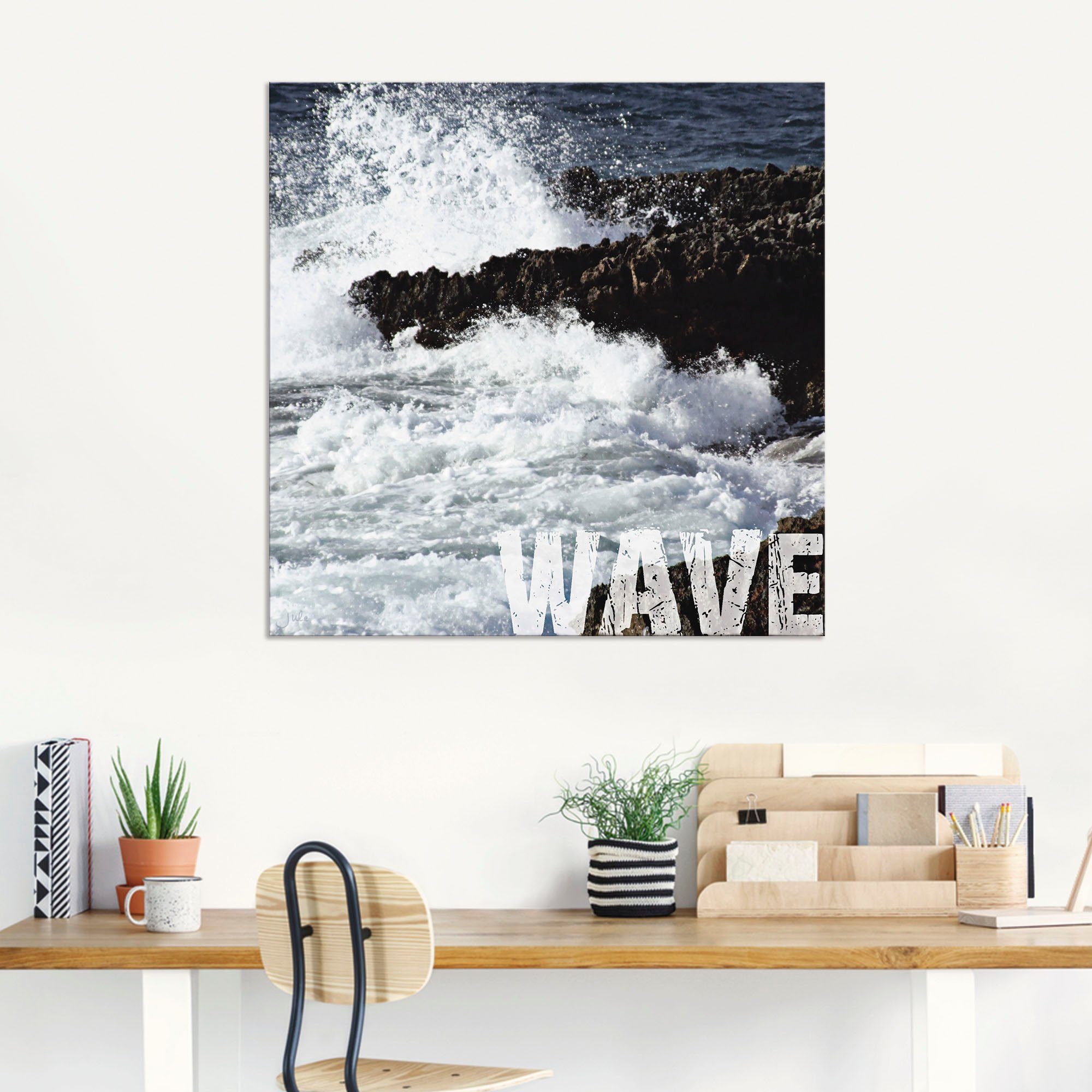 (1 in Küste Poster oder St), Leinwandbild, Größen Artland Alubild, als versch. Wandbild Wandaufkleber Welle,