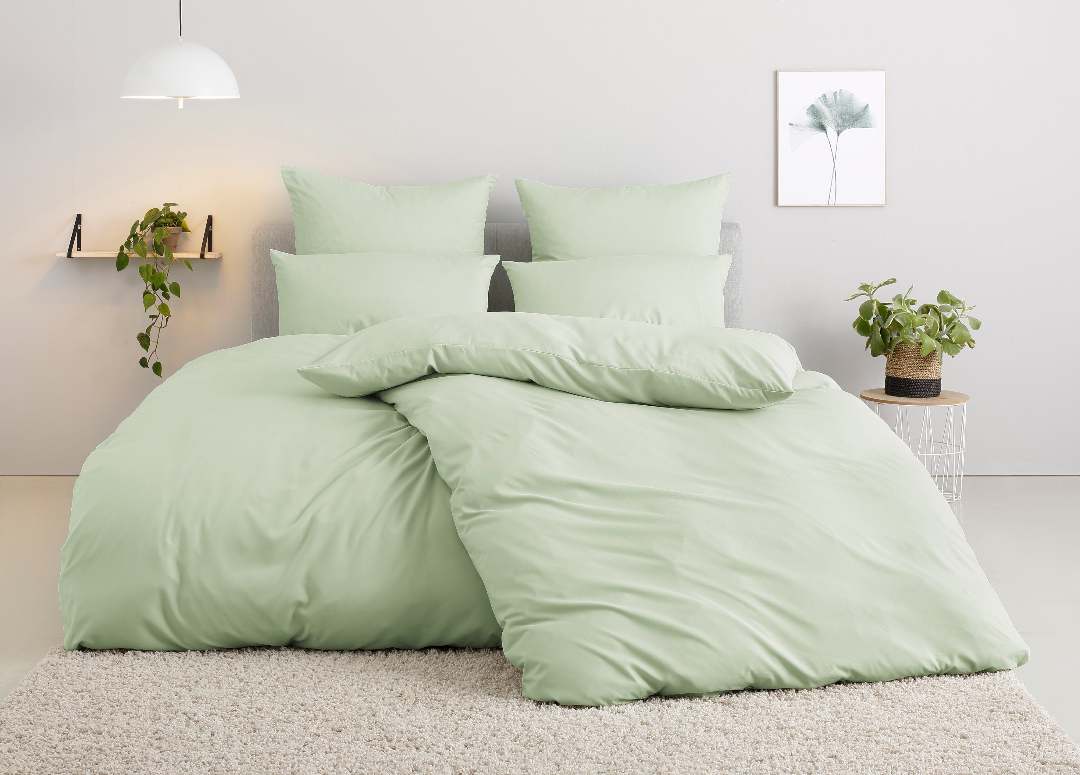 OTTO home Bettwäsche Desner 100% Microfaser, extra weich, allergikerfreundlich, Microfaser, 2 teilig, Premium Qualität, uni, schnell trocknend, pflegeleicht, ab 135x200 cm