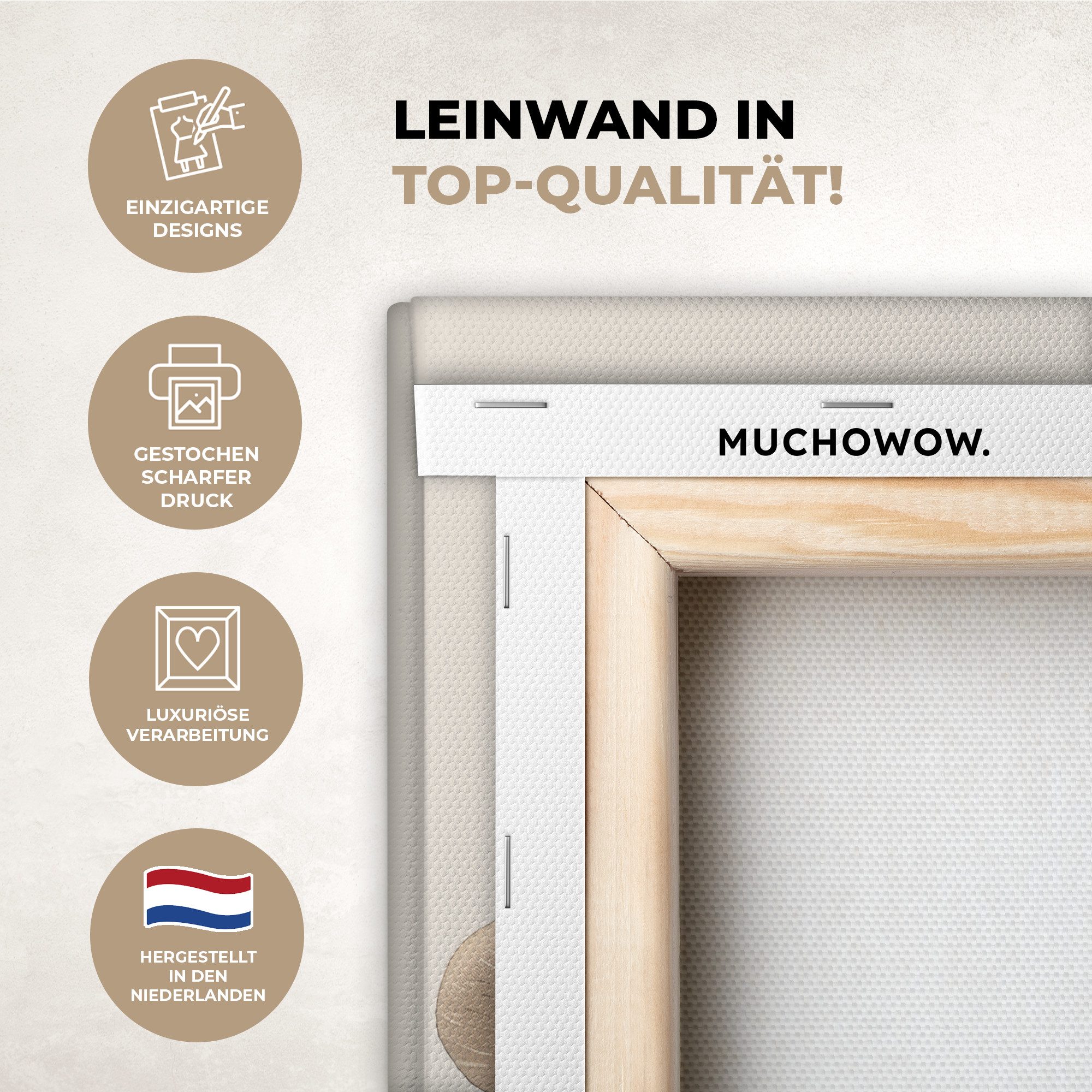 OneMillionCanvasses® Leinwandbild Bär - Boho - günstig online kaufen