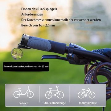 SOTOR Fahrradspiegel Fahrradspiegel Klappbarer,rück für fahrradlenker,Rückspiegel Lenker (1-St), für Lenker 16-22 mm, für E-Bikes Mountainbike Rennrad