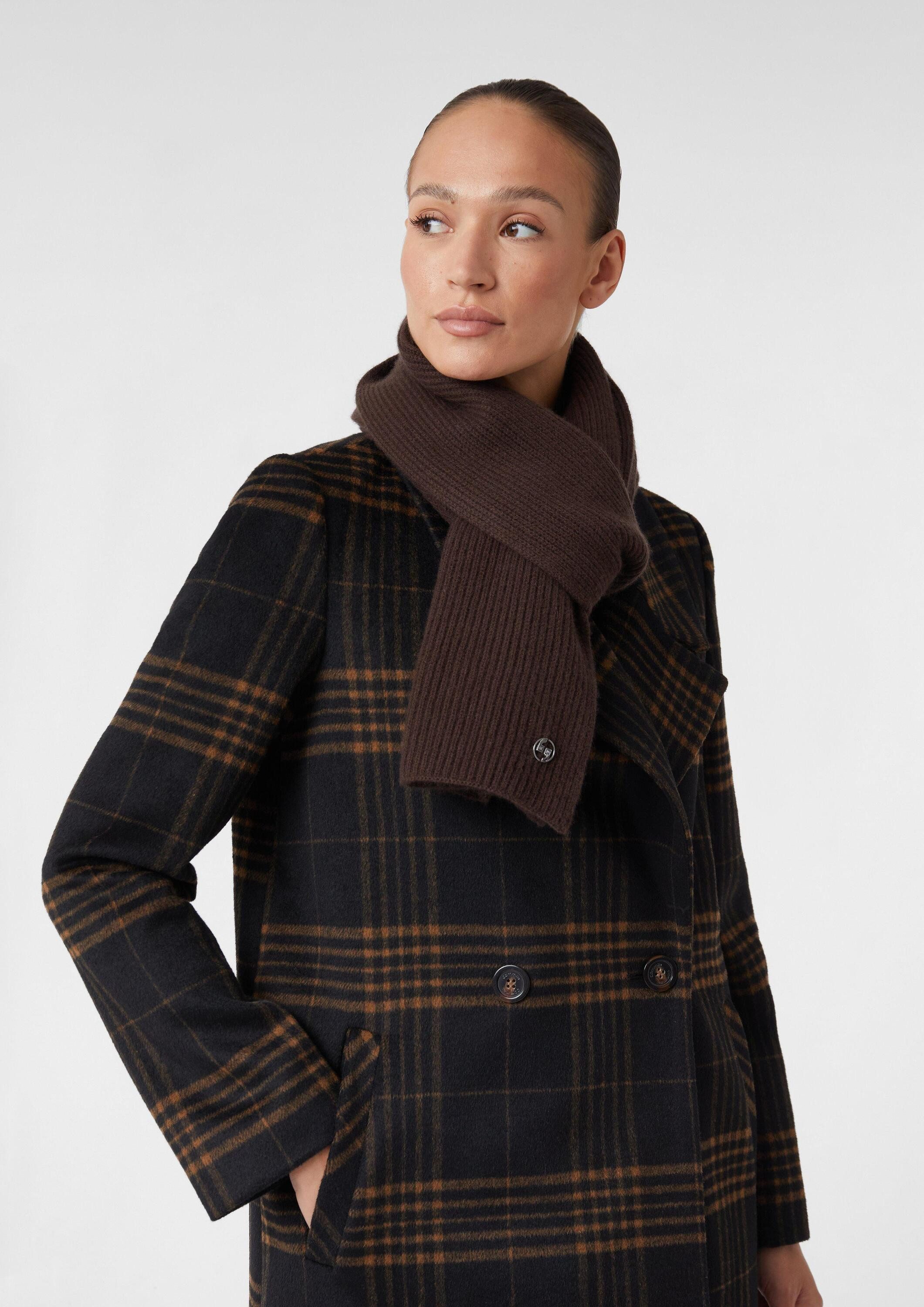 comma Schal Tuch, Strickschal aus Wolle mit Label-Emblem günstig online kaufen