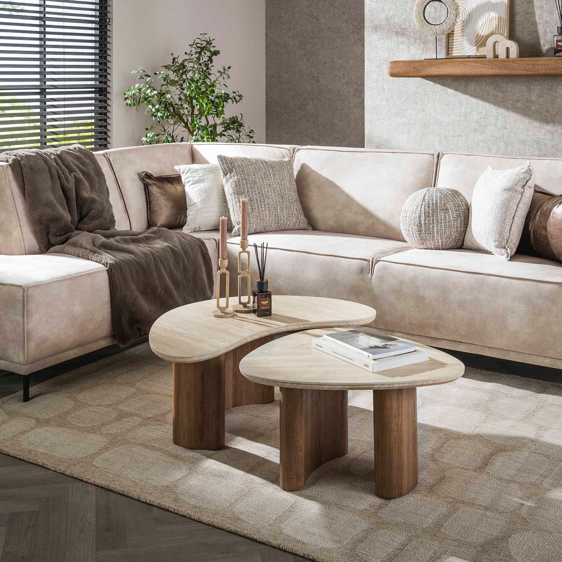 Vintagehaus Couchtisch Retro Couchtisch 2er Set günstig online kaufen