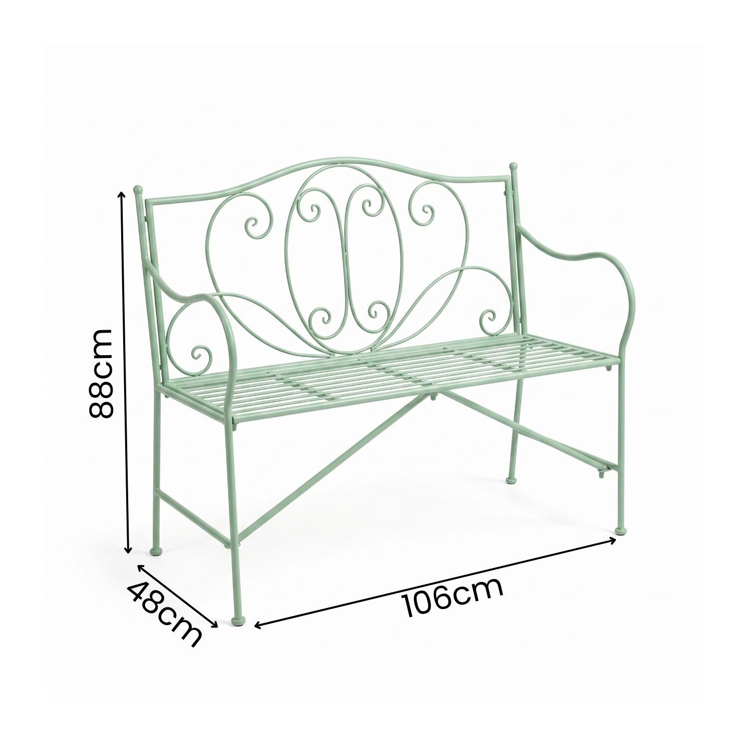 Kamelio Gartenbank Gartenbank Metall Wetterfest Sitzbank Metallbank Outdoor Balkon Bank