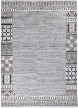 Wollteppich Nakarta 6030, THEKO, rechteckig, Höhe: 12 mm, reine Wolle, handgeknüpft, mit Bordüre