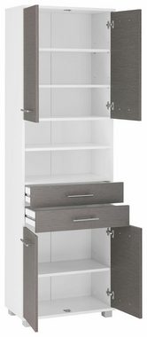 Schildmeyer Hochschrank Palermo Breite 60 cm, verstellbare Einlegeböden, Metallgriffe