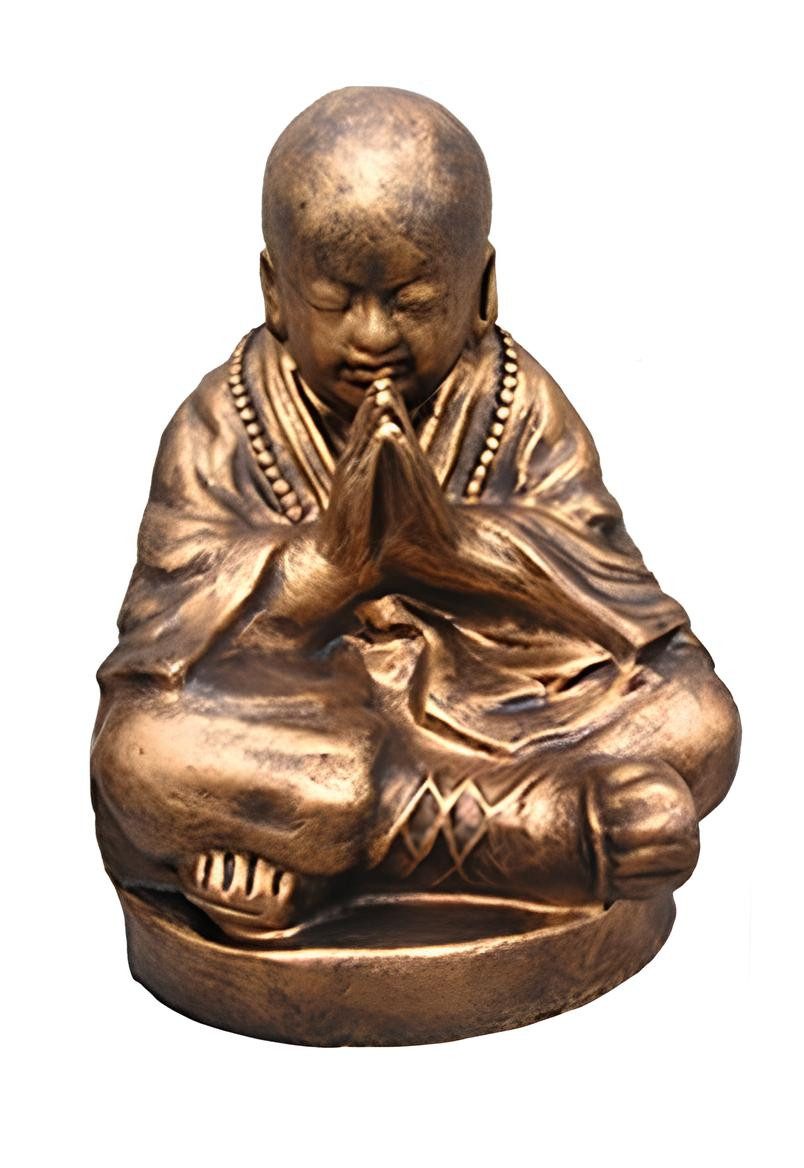Xlmoebel Buddhafigur Deko Statue Skulptur 49 cm Goldene Buddha Figur, Made in Europa