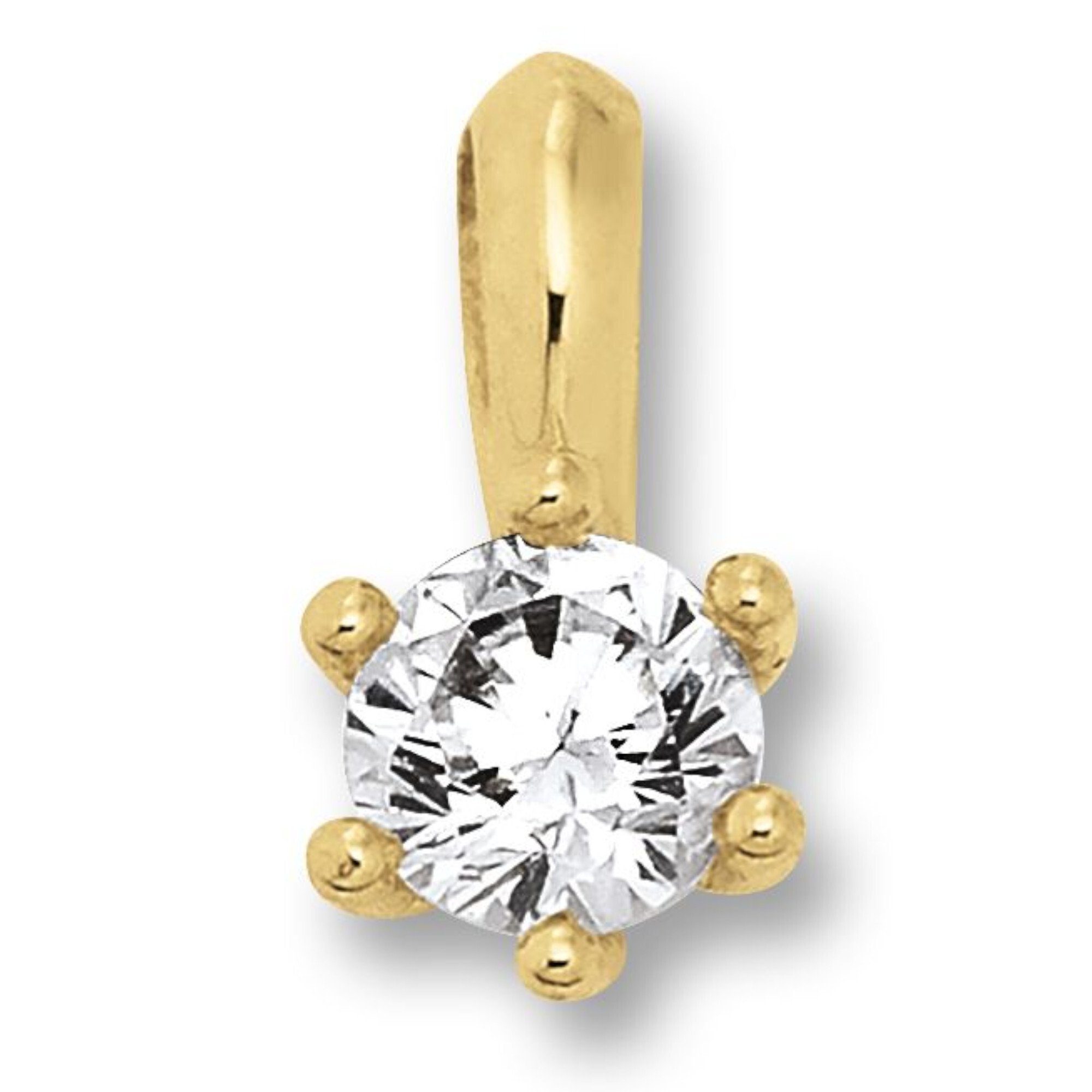 ONE ELEMENT Kettenanhänger Zirkonia Anhänger aus 333 Gelbgold, Damen Gold  Schmuck