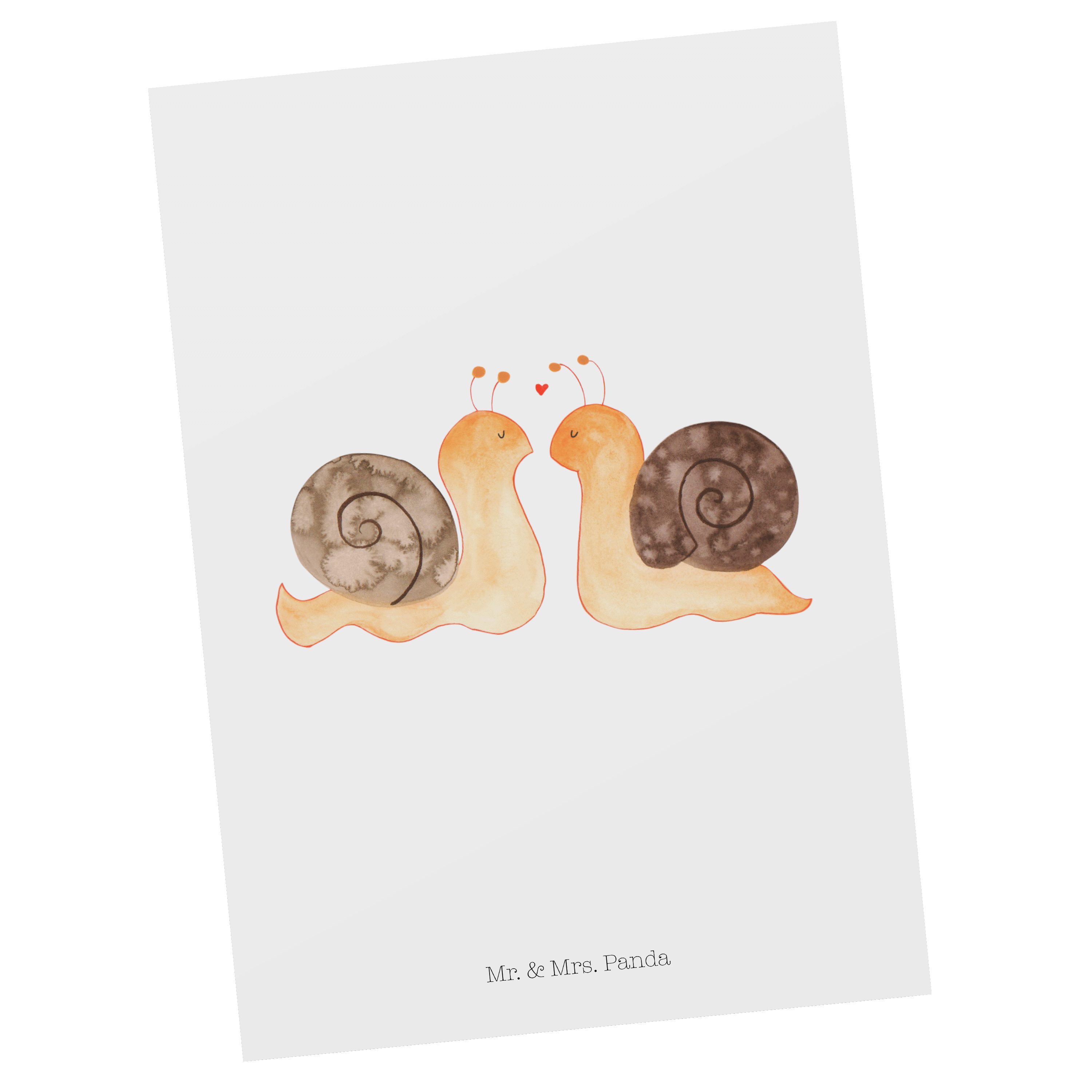 Schnecken Mr. Postkarte Panda Mrs. Heiraten, Dankeskarte Hocheitstag, Weiß & Geschenk, - - Liebe