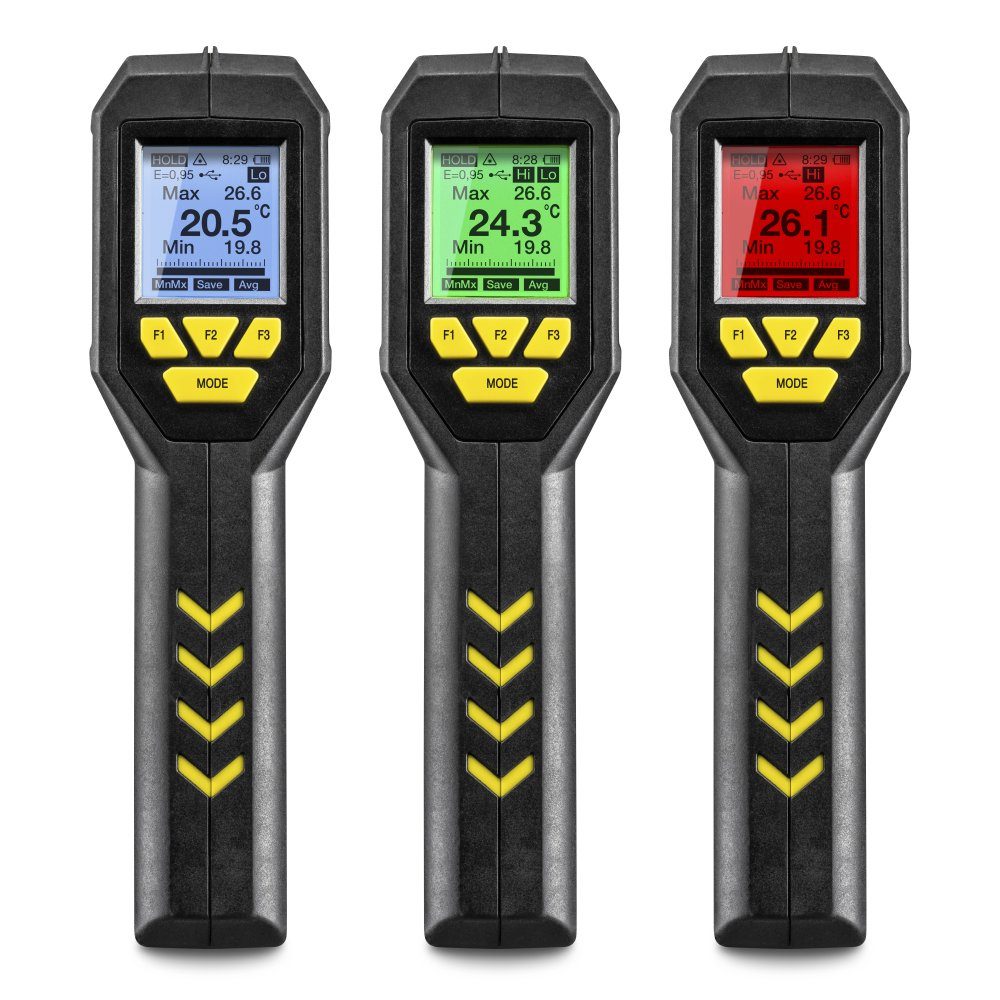 TROTEC Raumthermometer Infrarot-Thermometer / Pyrometer TP10 Multipunkt Laser, Temperatursensor, High-Low-Alarmanzeige, Multipunkt-Laserzielhilfe