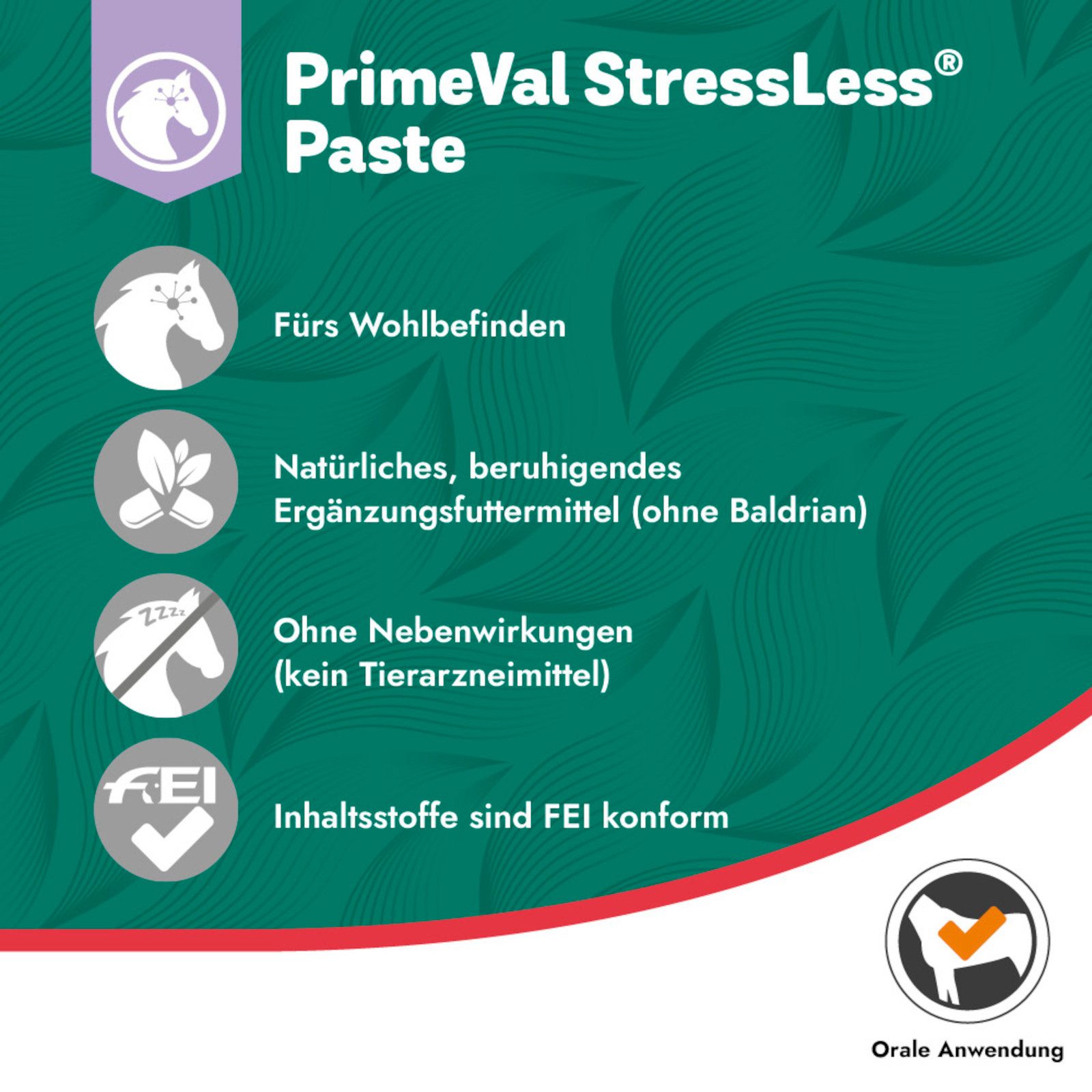 PrimeVal Stressless Paste für Pferde, beruhigendes Ergänzungsfuttermittel fü..., Ergänzungsfutter für: Pferde