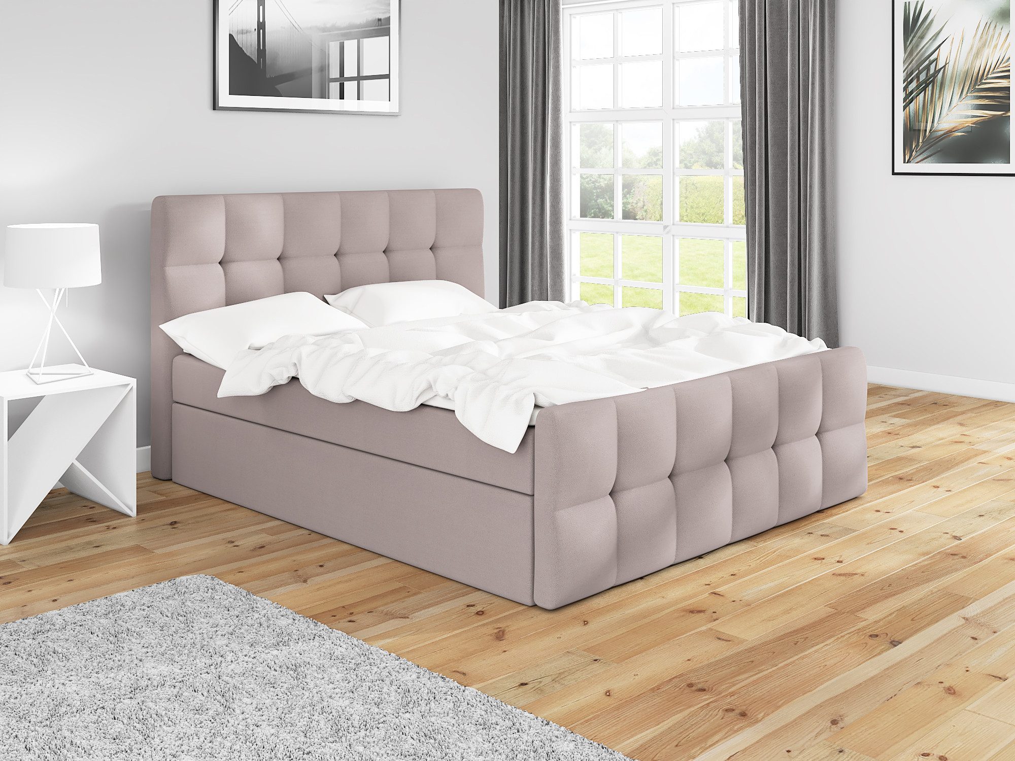 A&J MöbelLand GmbH Boxspringbett BERG mit 2 Bettkästen und Topper. (Boxspri günstig online kaufen