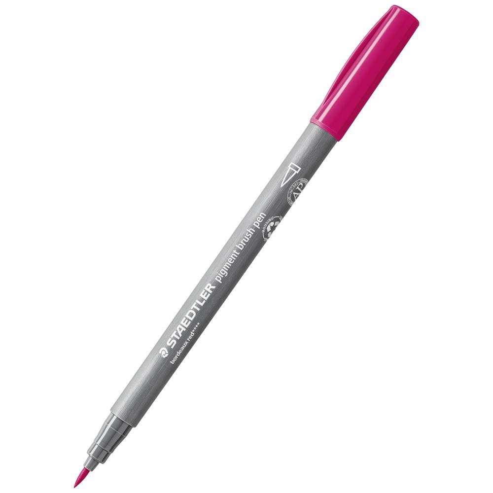 STAEDTLER Fineliner pigment brush 371 Fasermaler mit Pinselspitze, 12