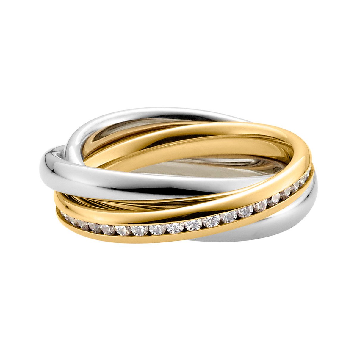 Heideman Fingerring Trini goldfarben (Ring, 1-tlg., inkl. Geschenkverpackung), Rollring 3er ring gold Wickelring damen