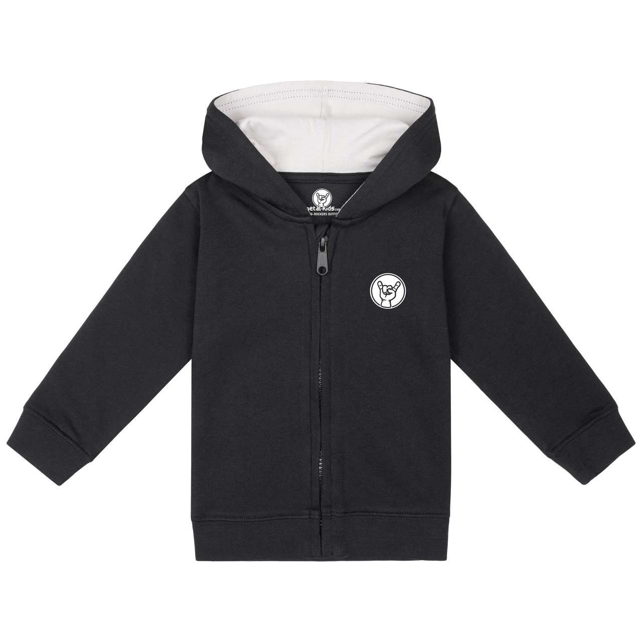 Metal Kids Kapuzensweatjacke mit long live Rock 'n Roll Aufdruck für Babys (0–24 M)