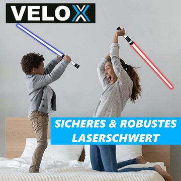 MAVURA Lichtschwert VELOX Laserschwert Set Kinder Lightsaber 2 Farben, - Erweiterbar zum Doppelschwert [2er Set]