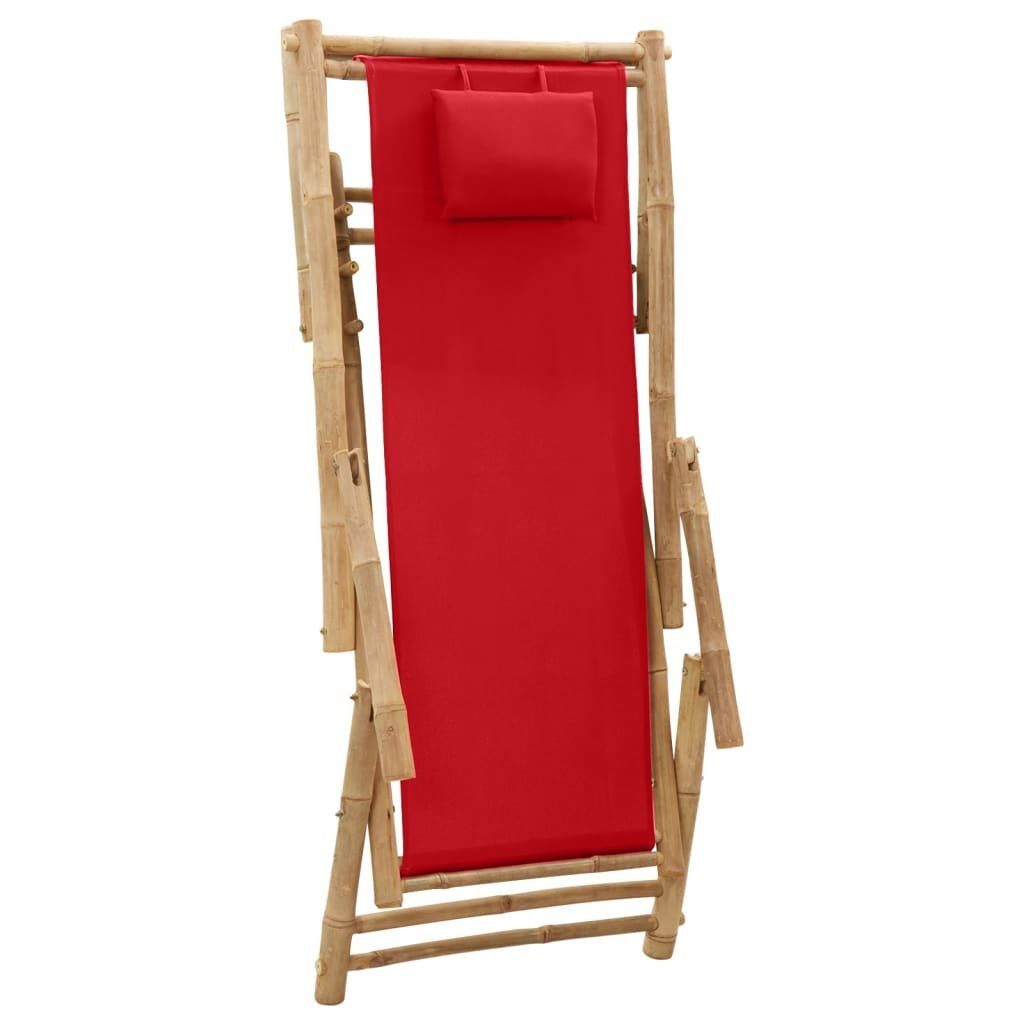 | Canvas Gartenstuhl und Liegestuhl St) Rot Rot Bambus (1 Rot vidaXL