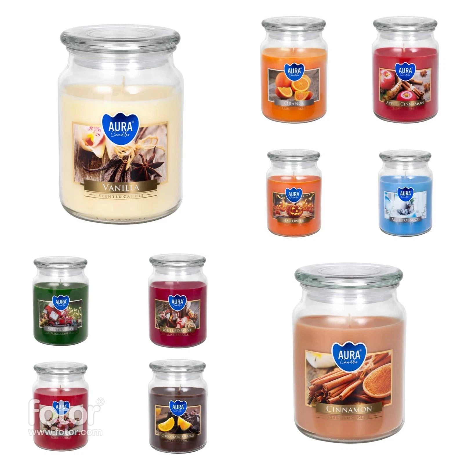 BISPOL Duftkerze XL Größe im Glas mit Deckel 500g Brenndauer 100h Tischdeko günstig online kaufen