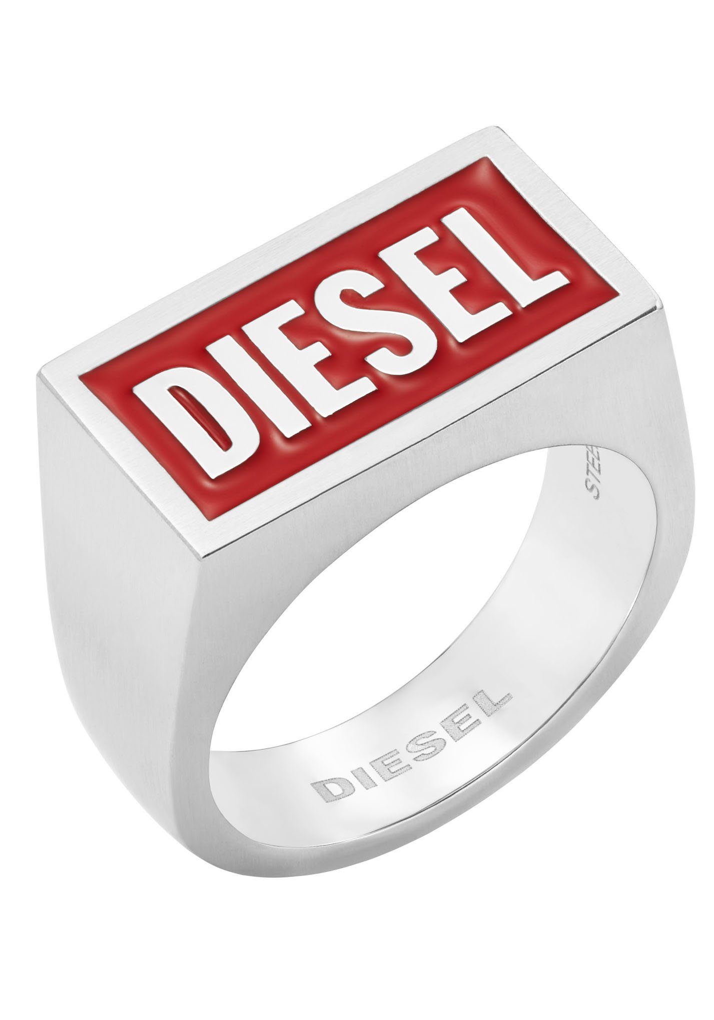 Diesel Fingerring Schmuck Edelstahl Fingerring, zu Hoodie, Shirt, Jeans,  Sneaker, Underwear, Parfüm - Geschenk!, Ringkopf ca. 11,3 mm breit