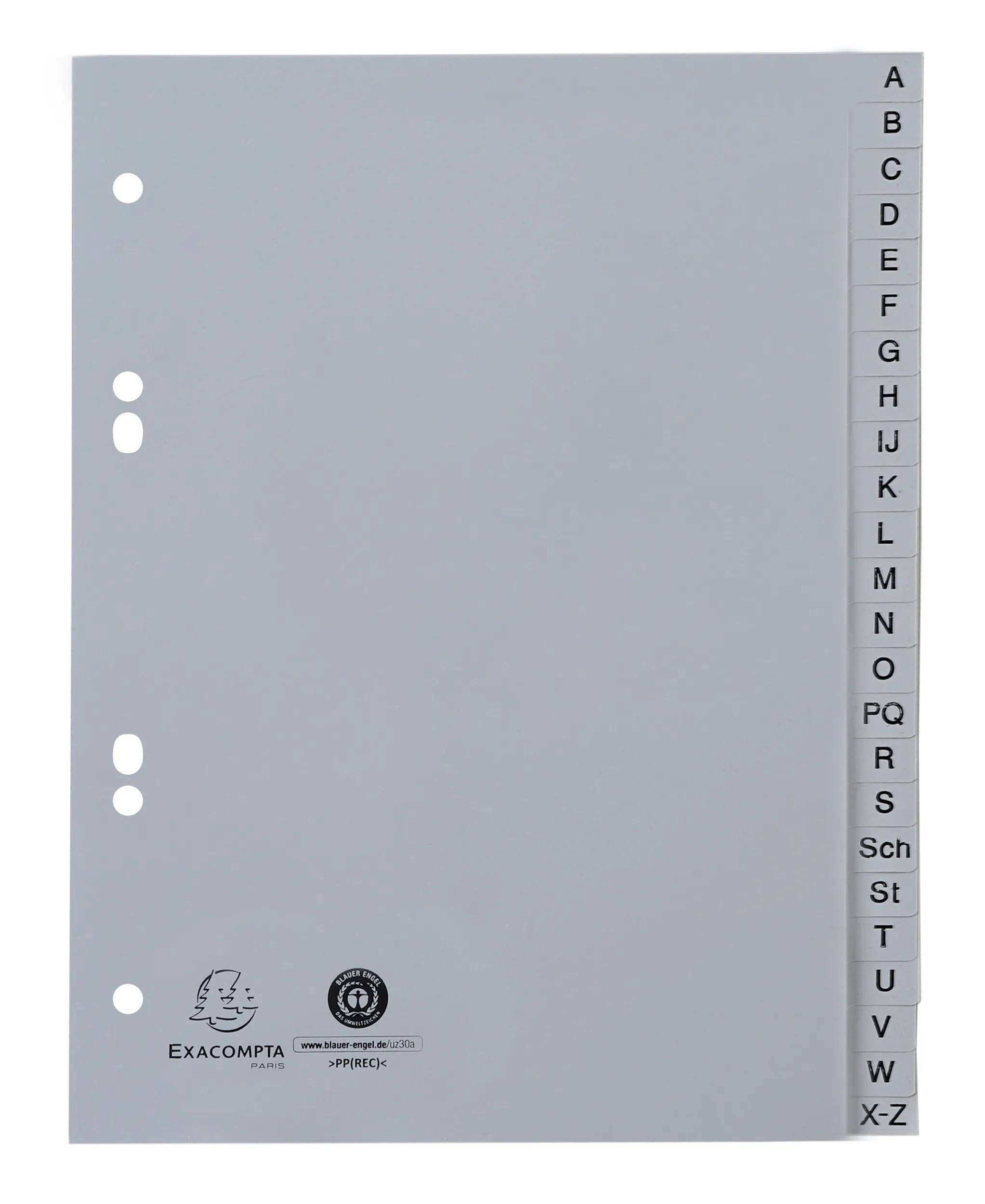 EXACOMPTA Aktenordner 25x Register A5 RC-PP grau 120µ A-Z (inkl. Sch St) 24 Pos Grau 1743B, Register
