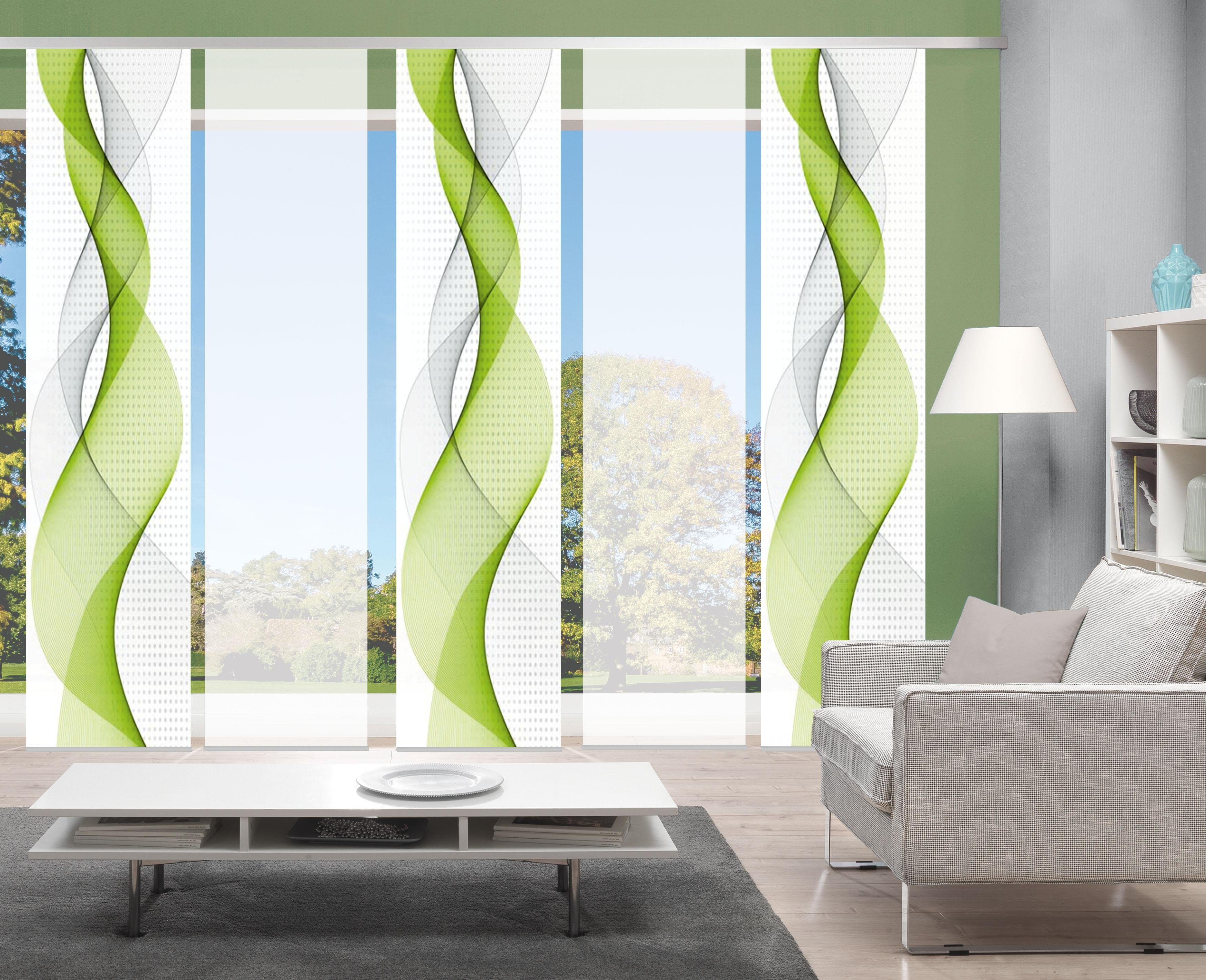 HOME WOHNIDEEN Schiebegardine OPALIA 5ER SET (5 St), Paneelwagen, halbtransparent, Microfaser, HxB: 245x60
